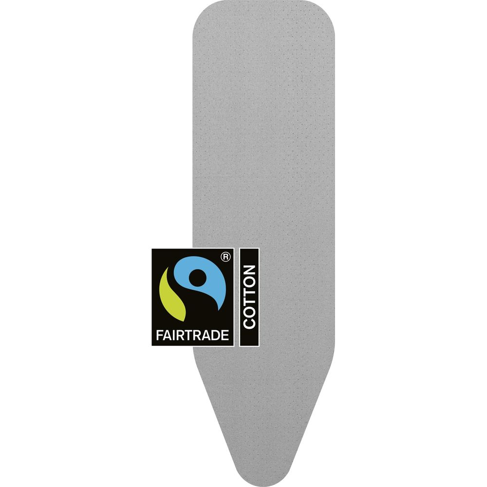 Housse de table à repasser grise avec logo coton Fairtrade.
