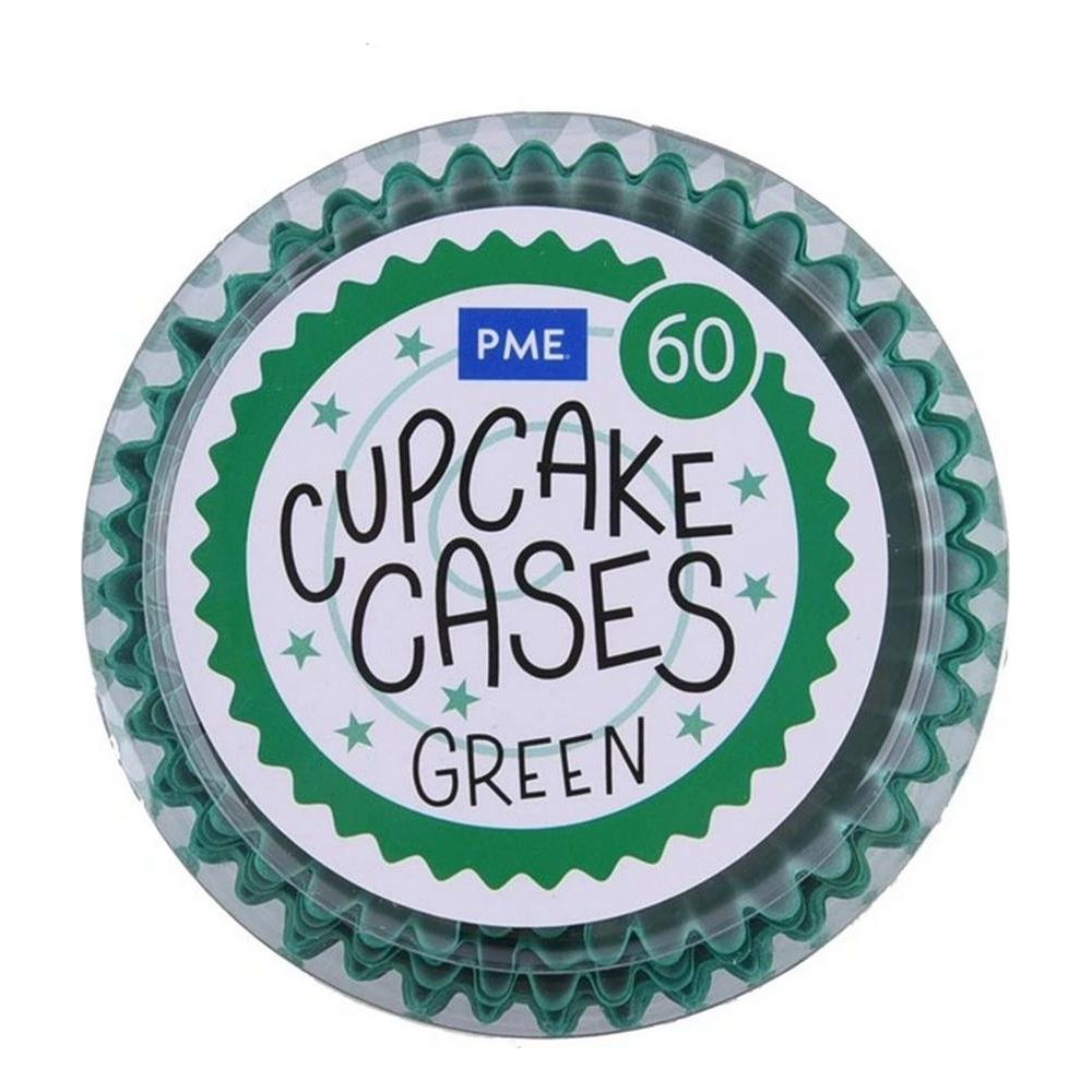 Grüne Cupcake-Förmchen von PME, 60 Stück im Paket.