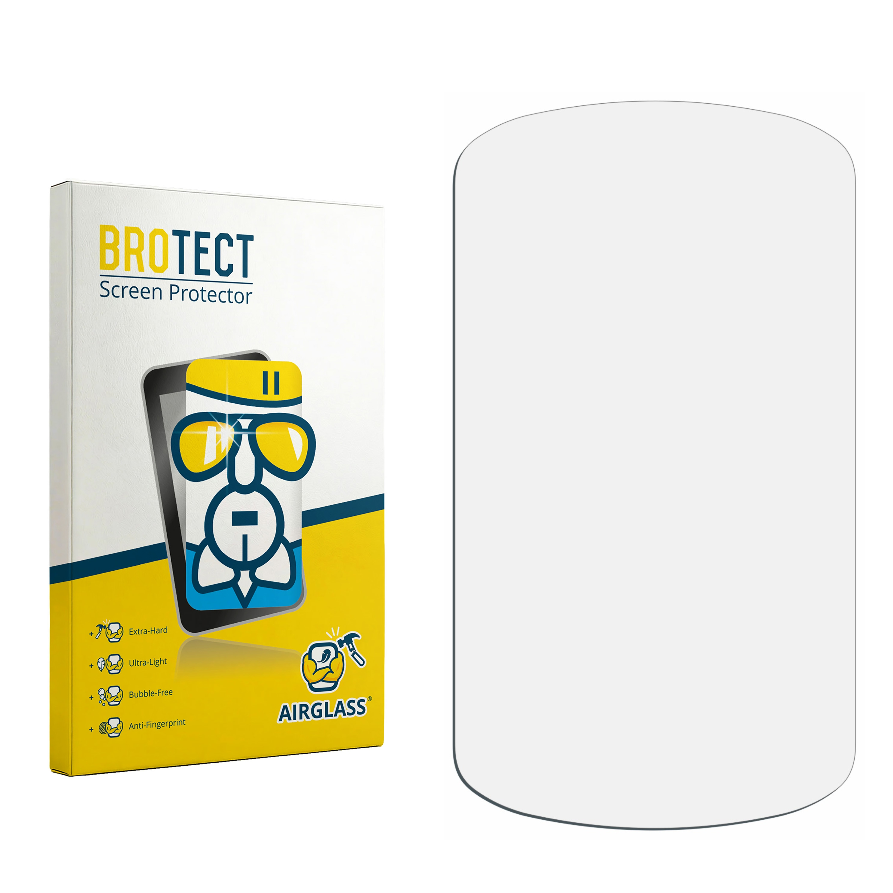 Verpackung von BROTECT Displayschutzfolie neben einer klaren Schutzfolie.