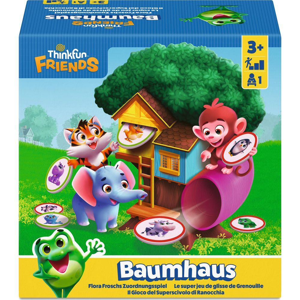Gioco colorato con animali e casa sull'albero. Gioco per bambini dai 3 anni.
