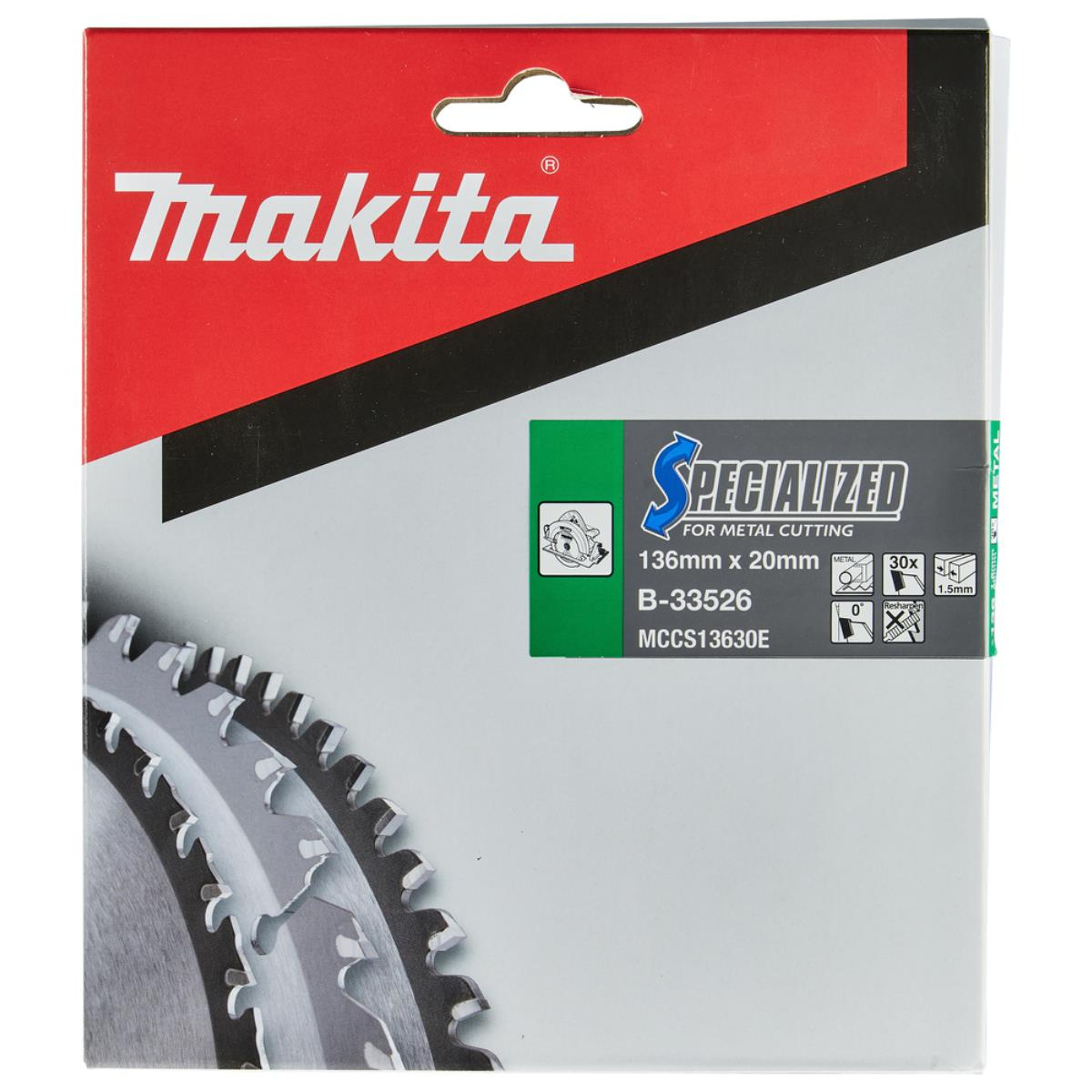 Makita Metallkreissägeblatt, 136mm x 20mm, B-33526, MCCS13630E
