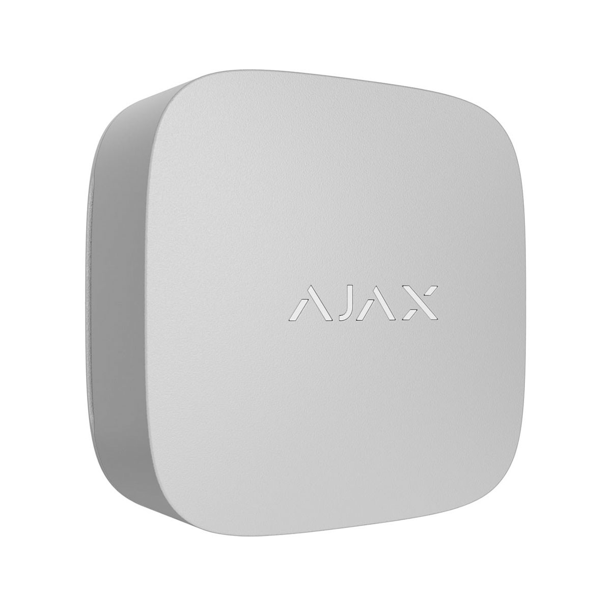 Un dispositivo rettangolare bianco con angoli arrotondati e logo Ajax.