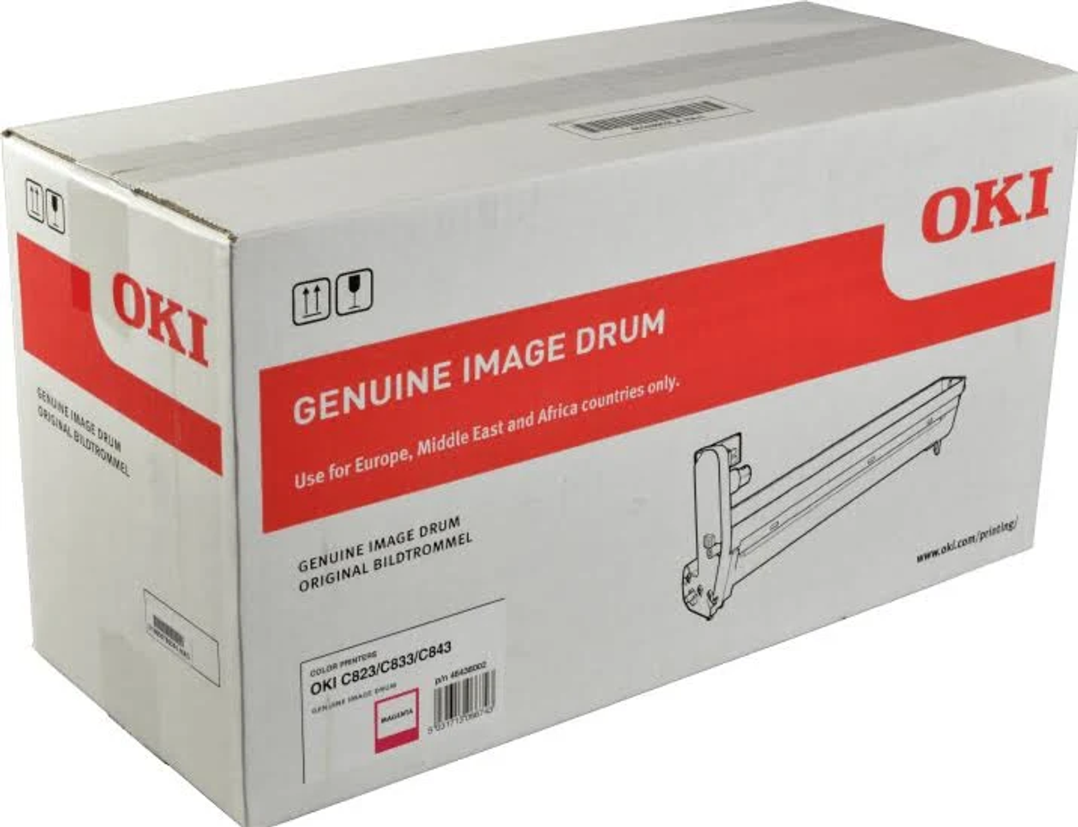 Scatola tamburo immagine OKI Magenta per stampanti OKI C823/C833/C843.