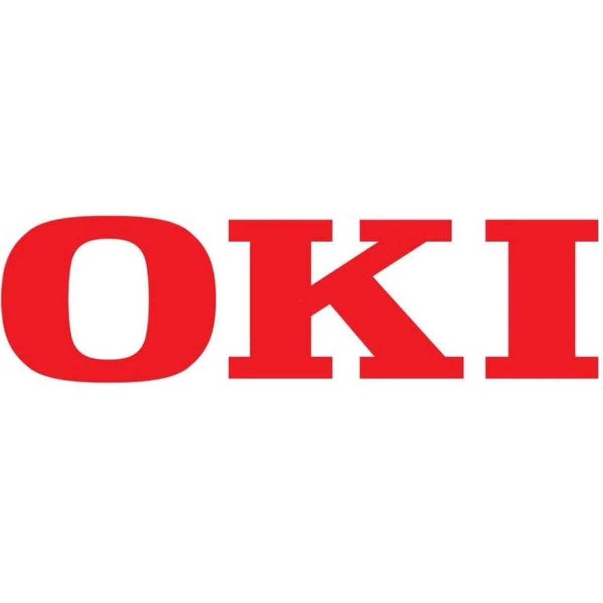 Il logo mostra le lettere rosse OKI su sfondo bianco.