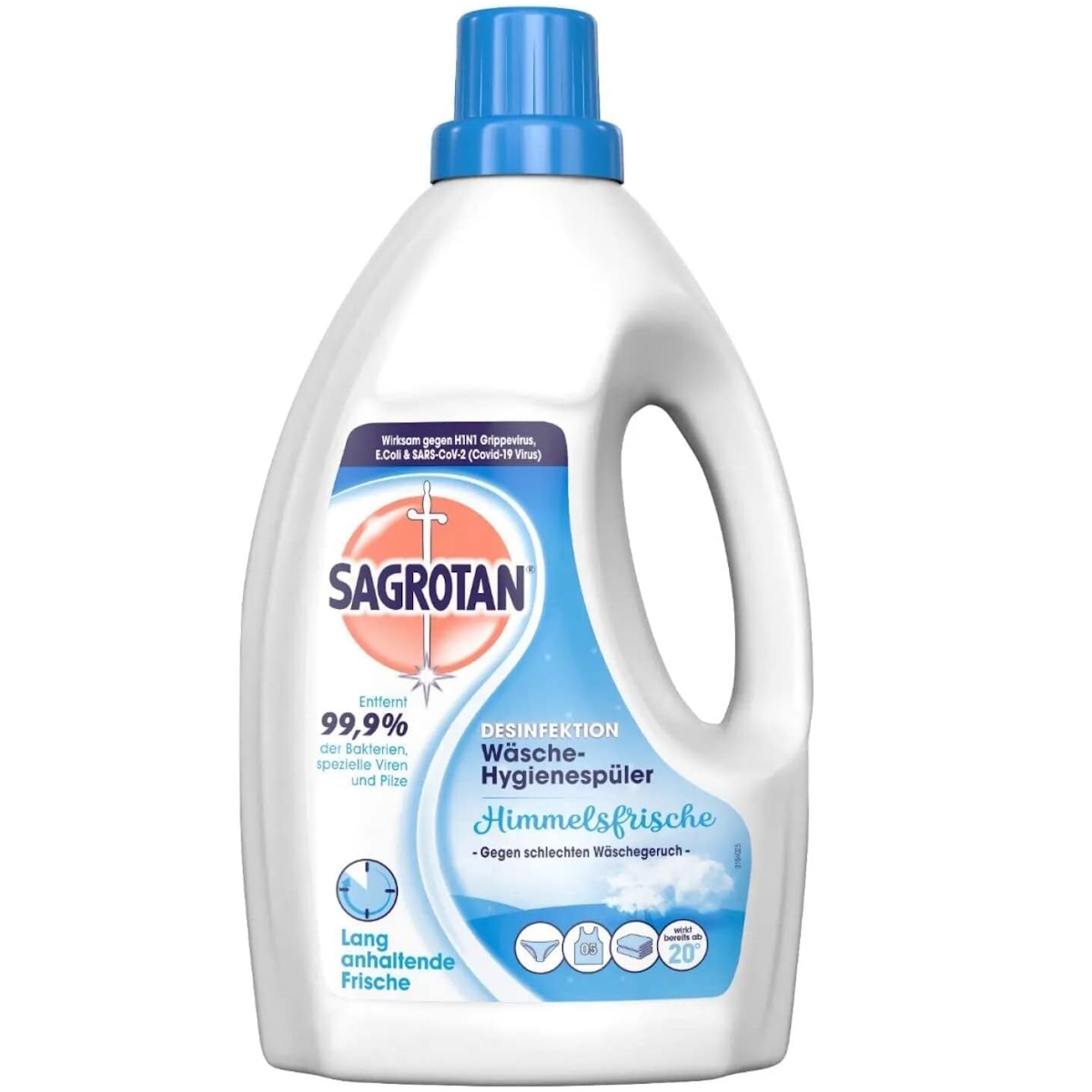 Sagrotan Wäsche-Hygienespüler, Himmelsfrische, 99,9% gegen Bakterien, Viren, Pilze.