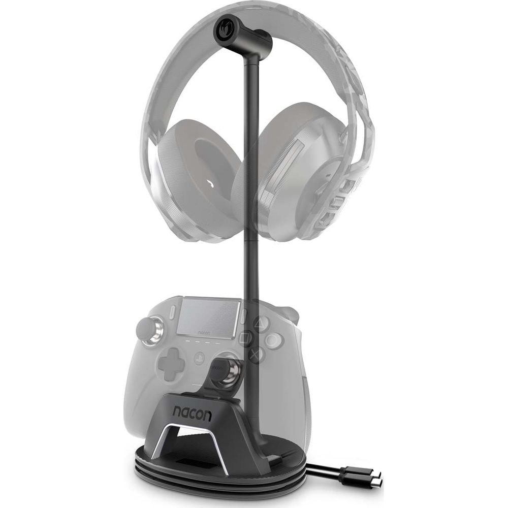 Supporto per cuffie con dock di ricarica per controller e logo Nacon.