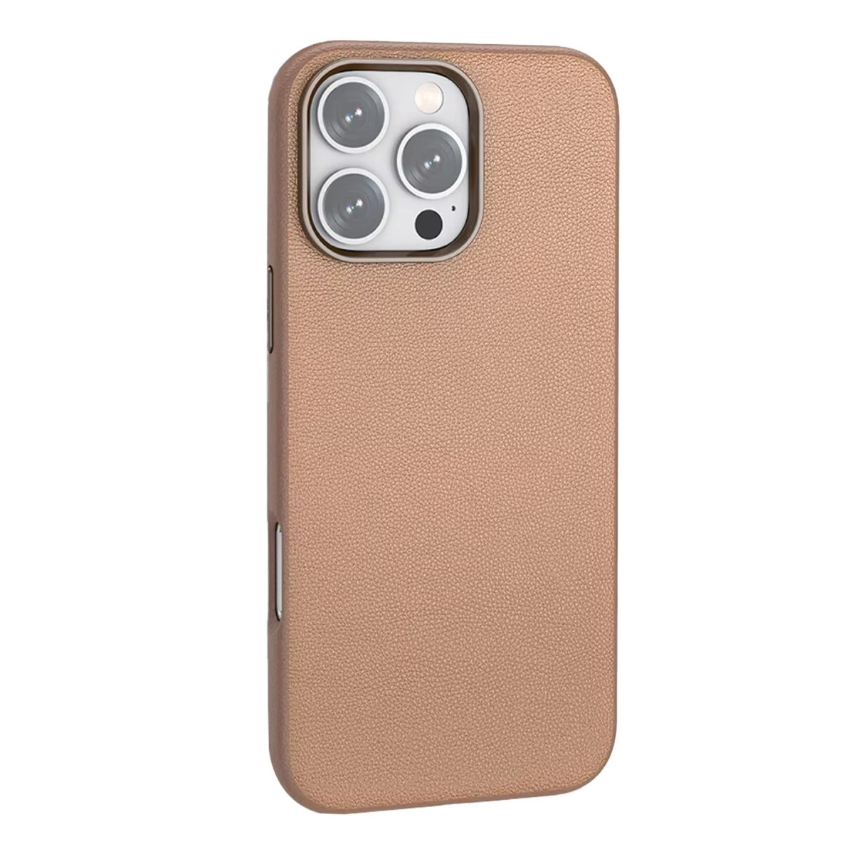 NEWFACE iPhone 16 Pro Max Uyumlu Wonder Deri Magsafe Kapak Telefon Kılıfı Bronz