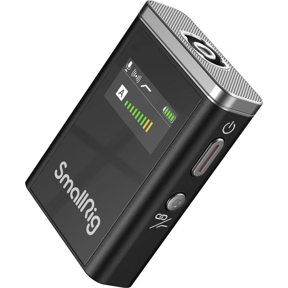 Petit appareil noir avec écran et boutons. Logo SmallRig visible.
