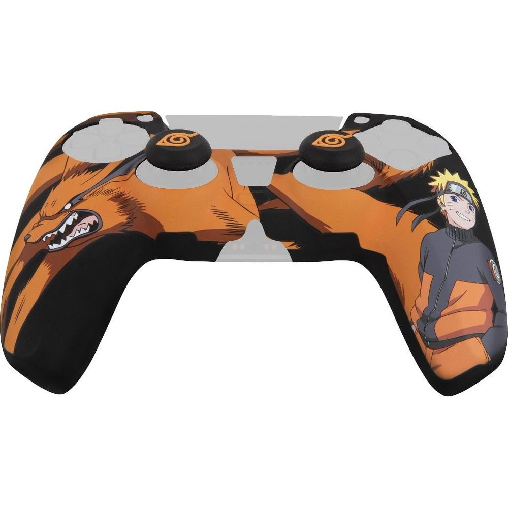Un controller con Naruto e un demone volpe in arancione e nero.
