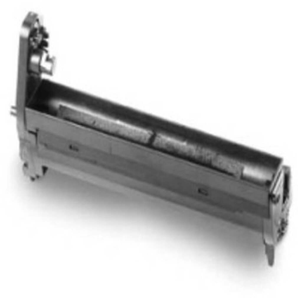 Gümüş metal bileşenli gri lazer yazıcı toner kartuşu.