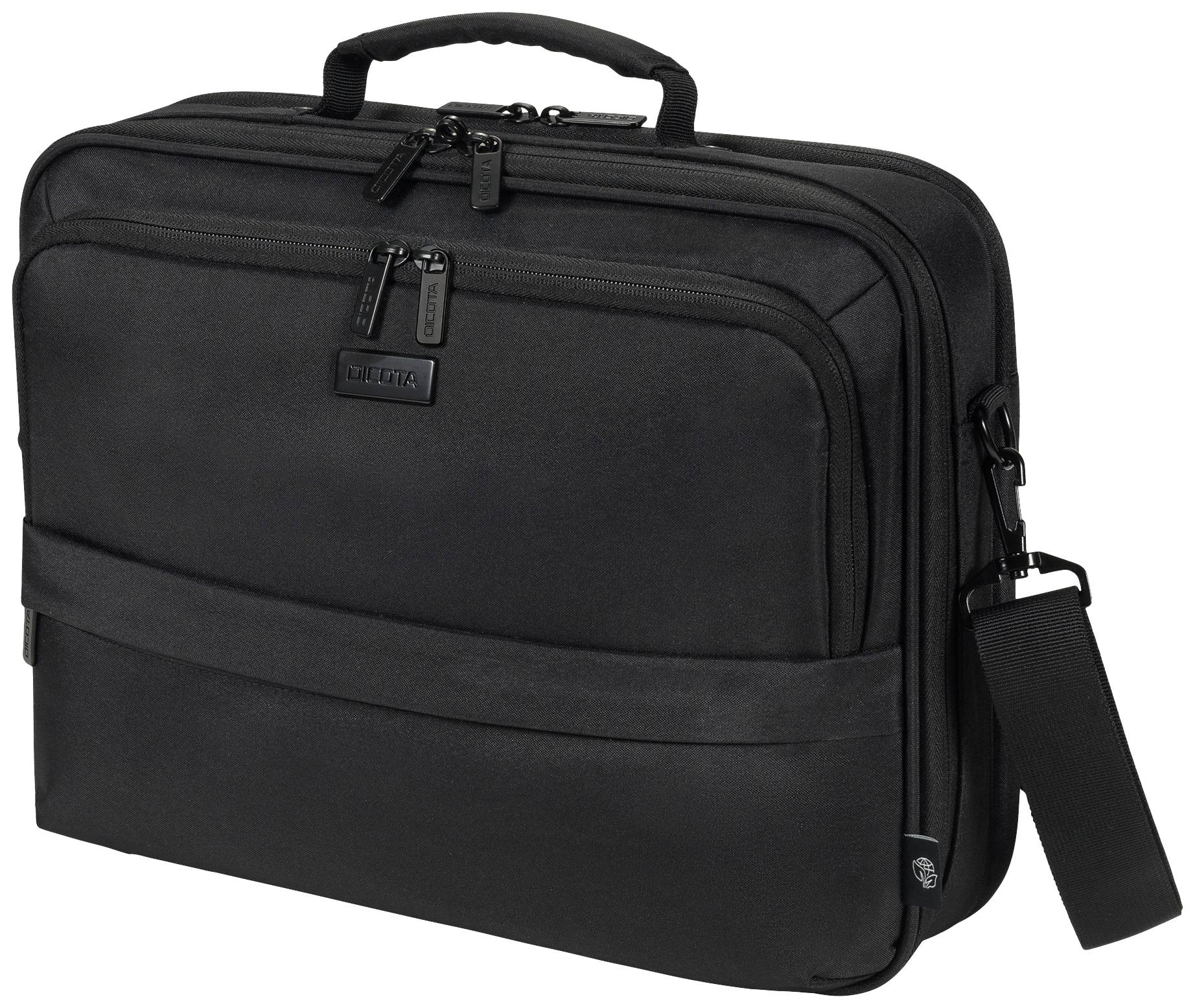 Borsa nera per laptop con manico, tracolla e logo DICOTA.