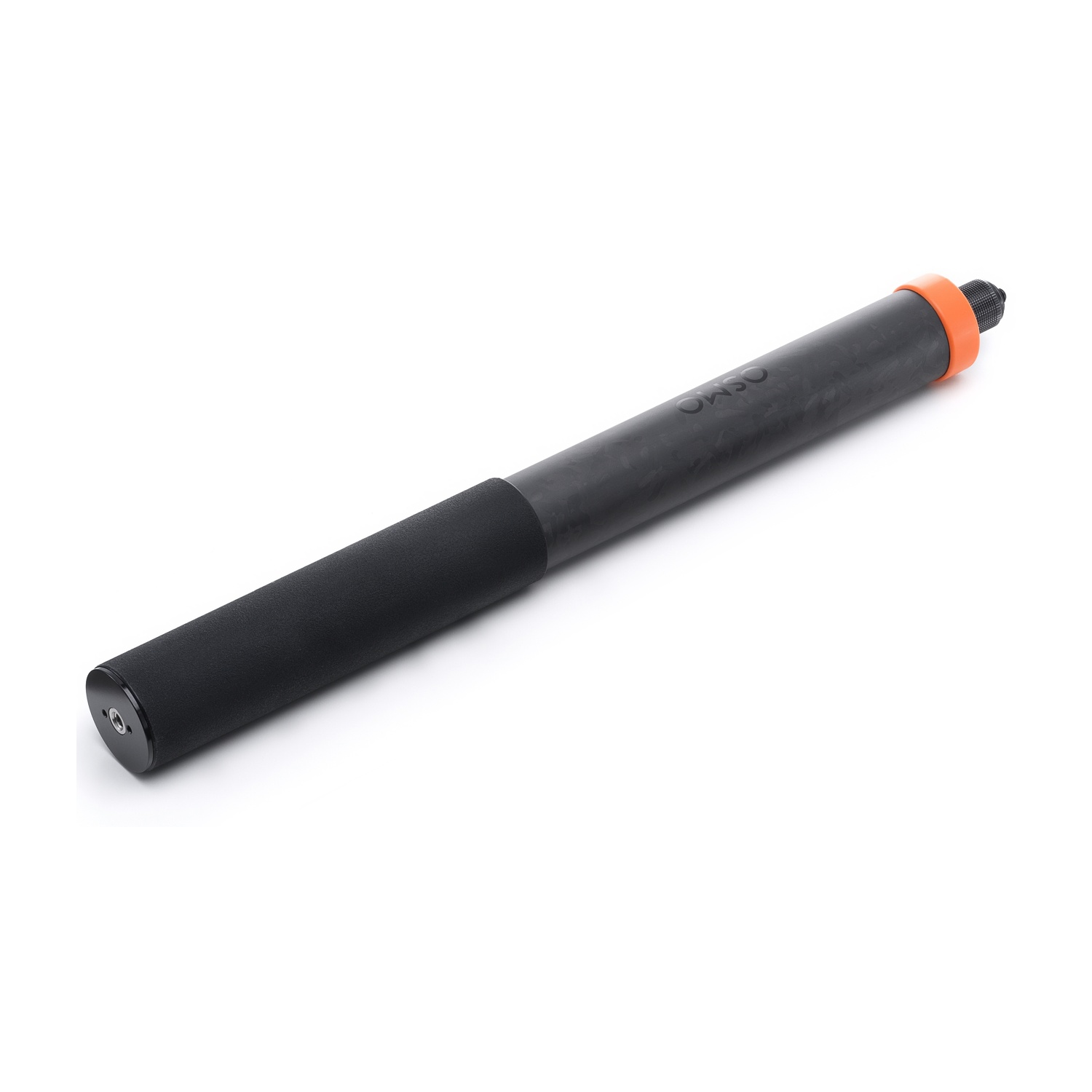 Un mango negro con la marca Osmo y un anillo naranja.
