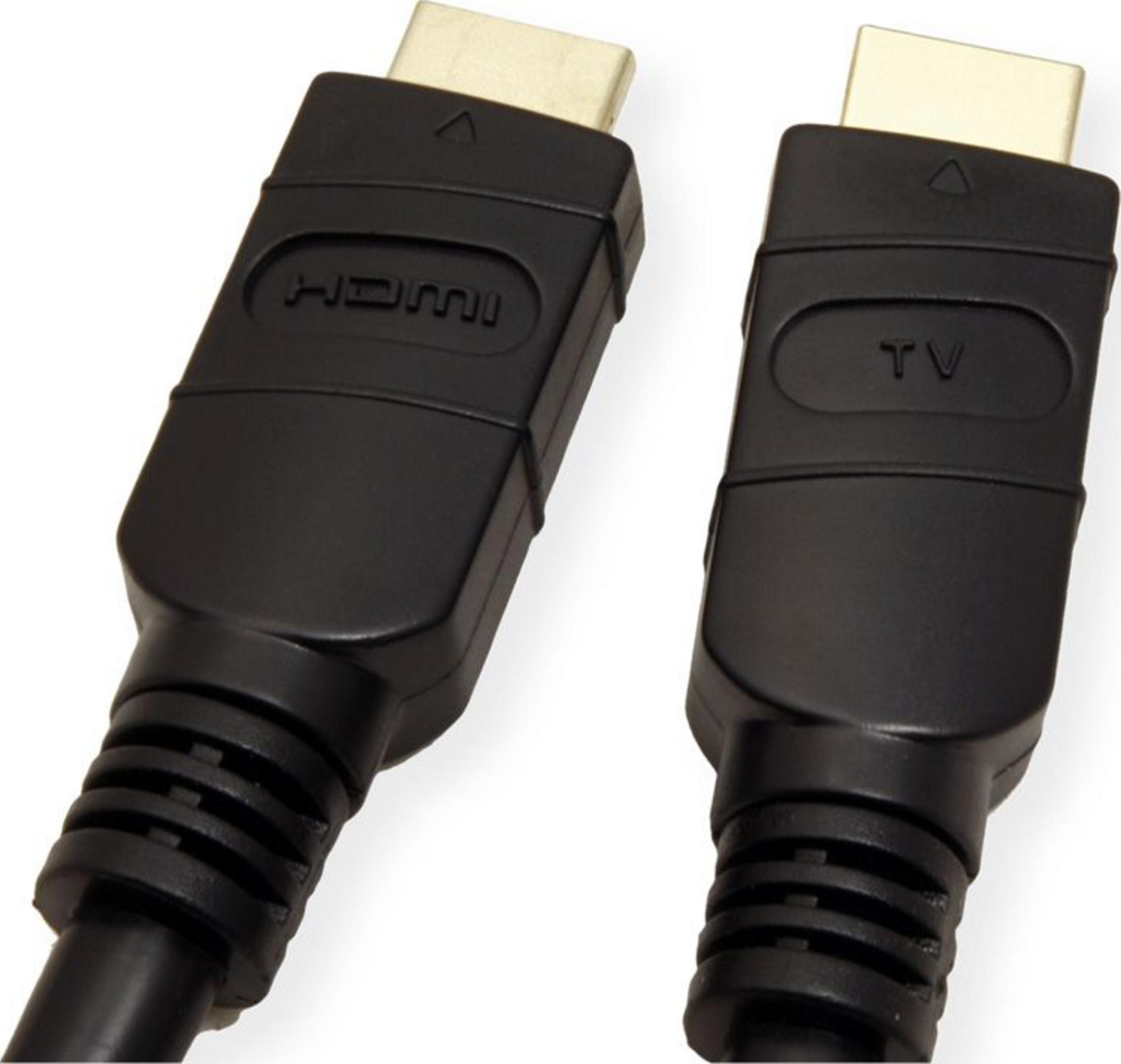Deux connecteurs de câble HDMI noirs avec embouts dorés.