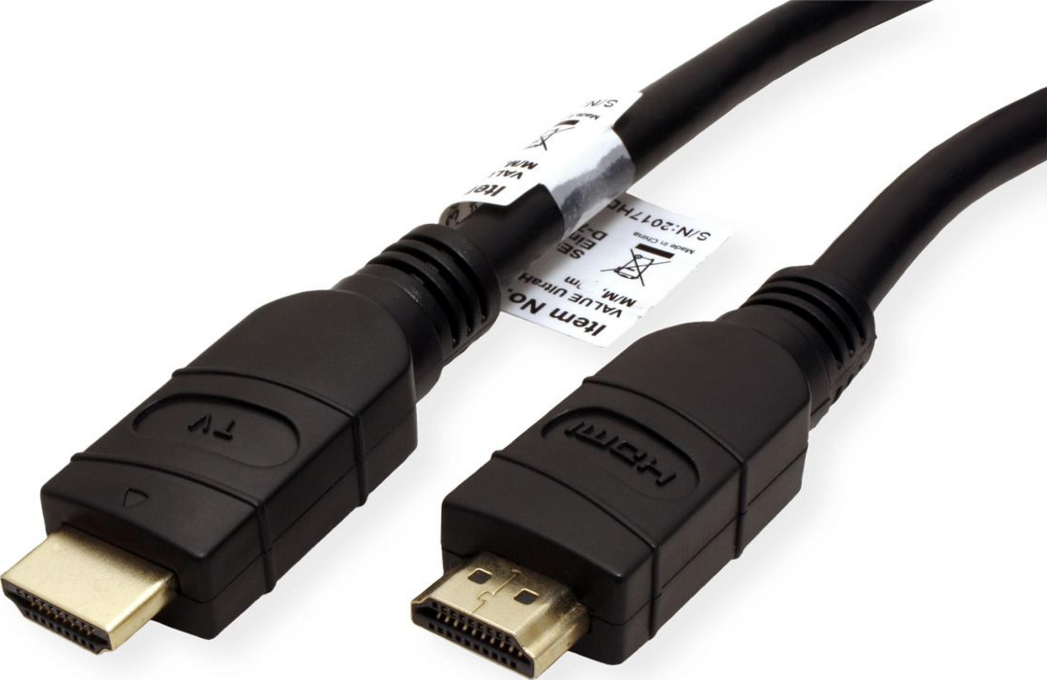Deux câbles HDMI noirs avec connecteurs plaqués or sur fond blanc.