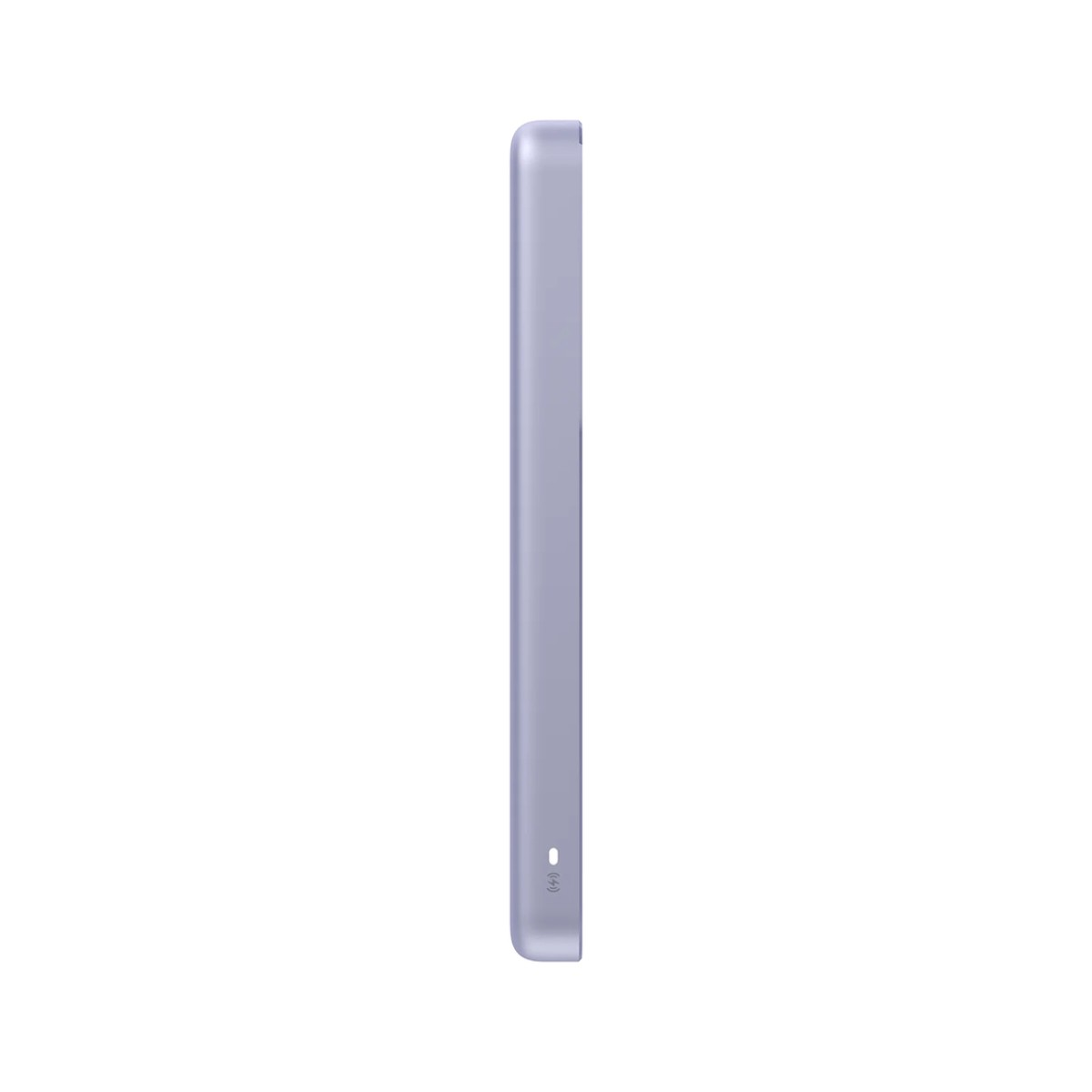 Un dispositivo delgado y morado con un círculo pequeño y símbolo Wi-Fi.