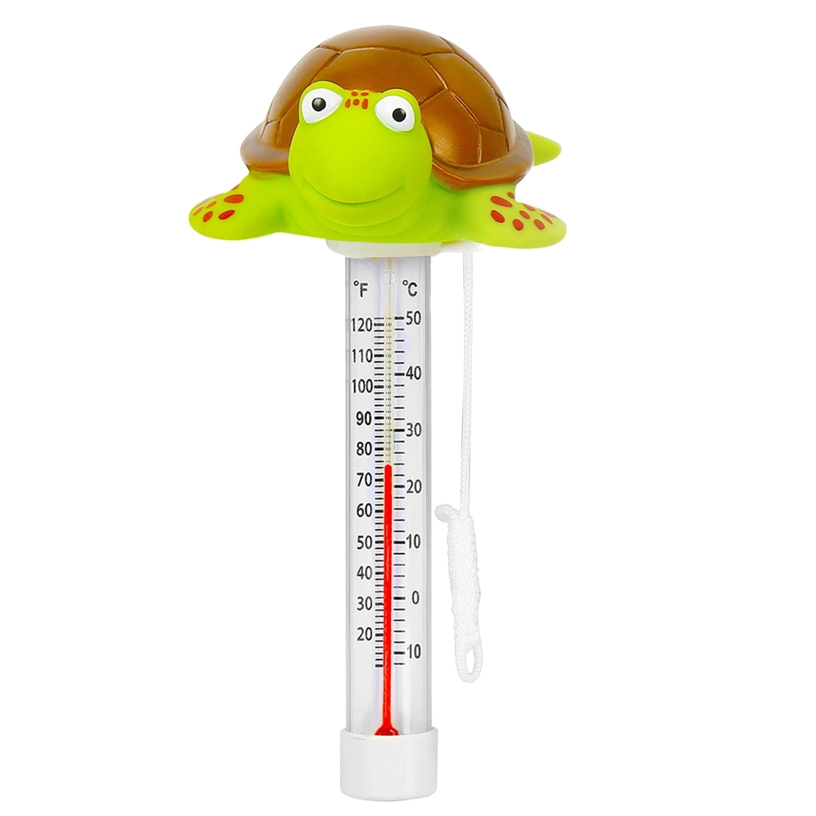 Eine Schildkröte-Thermometer mit einer Schnur zum Aufhängen.