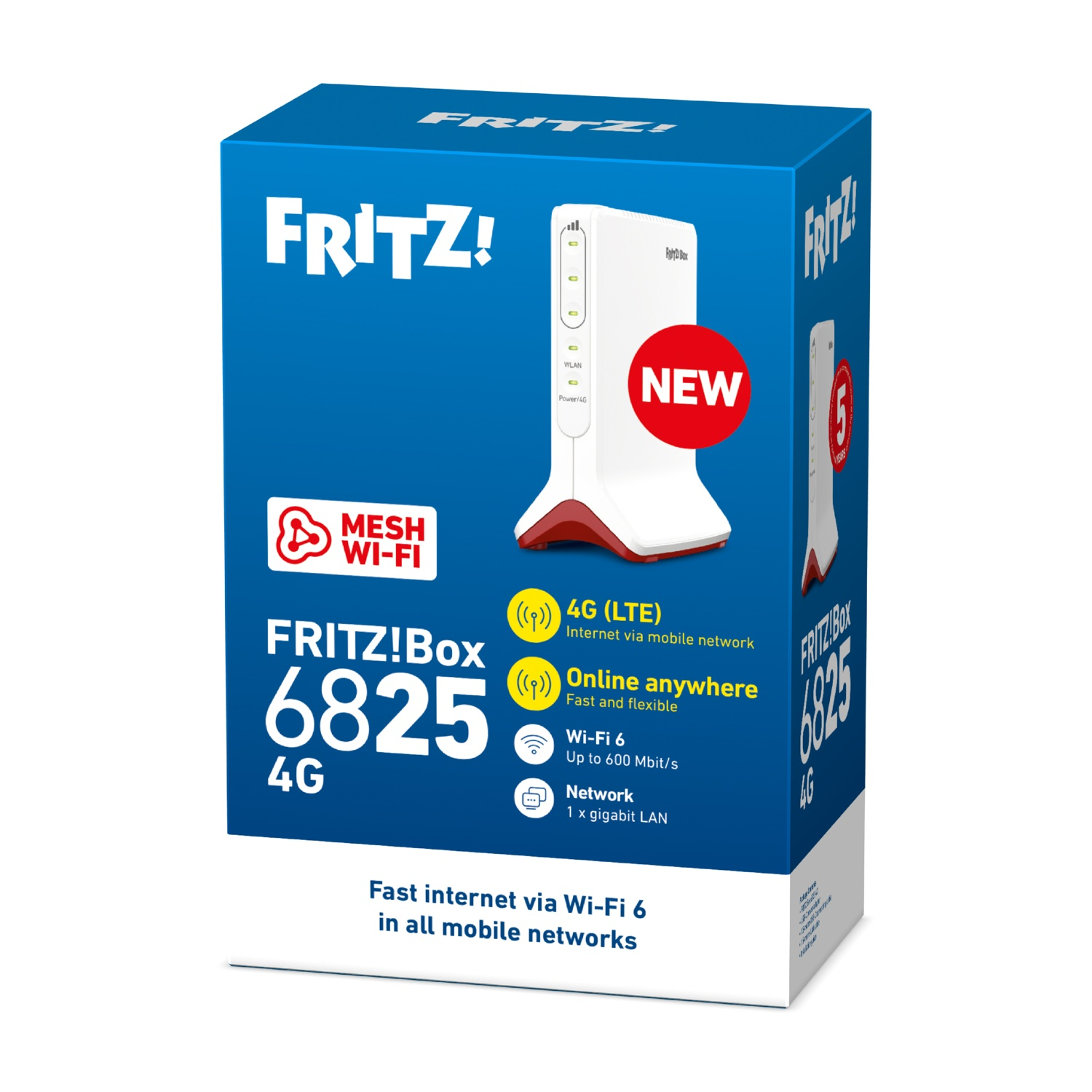 FRITZ!Box 6825 4G mit Mesh Wi-Fi und schnellem Internet über Wi-Fi 6.