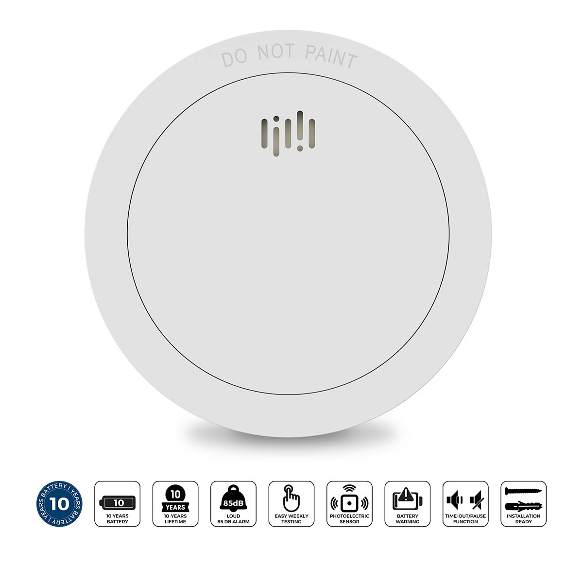 White smoke detector with 