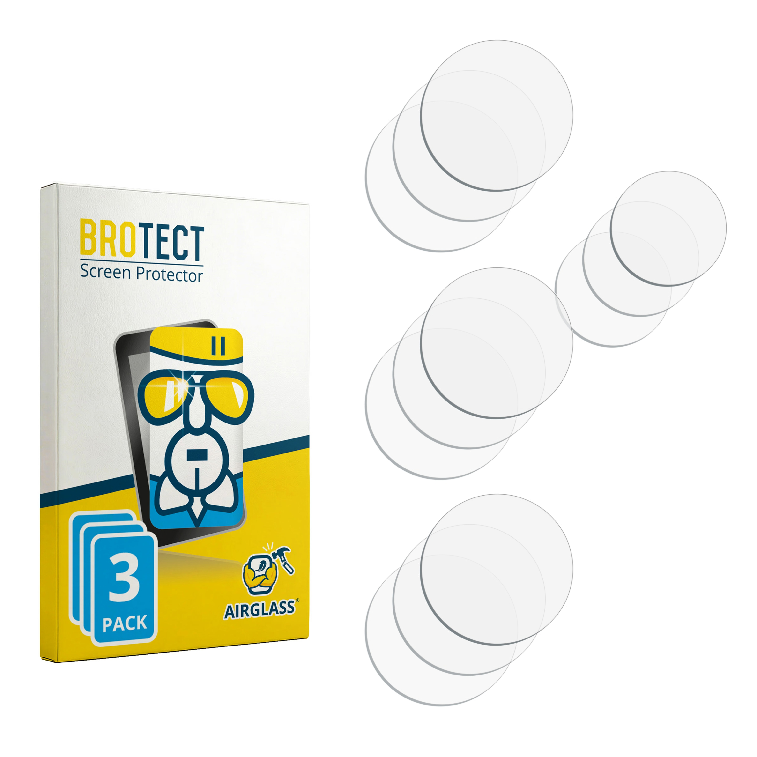 Packung mit 3 Displayschutzfolien und einzelnen Schutzfolien
