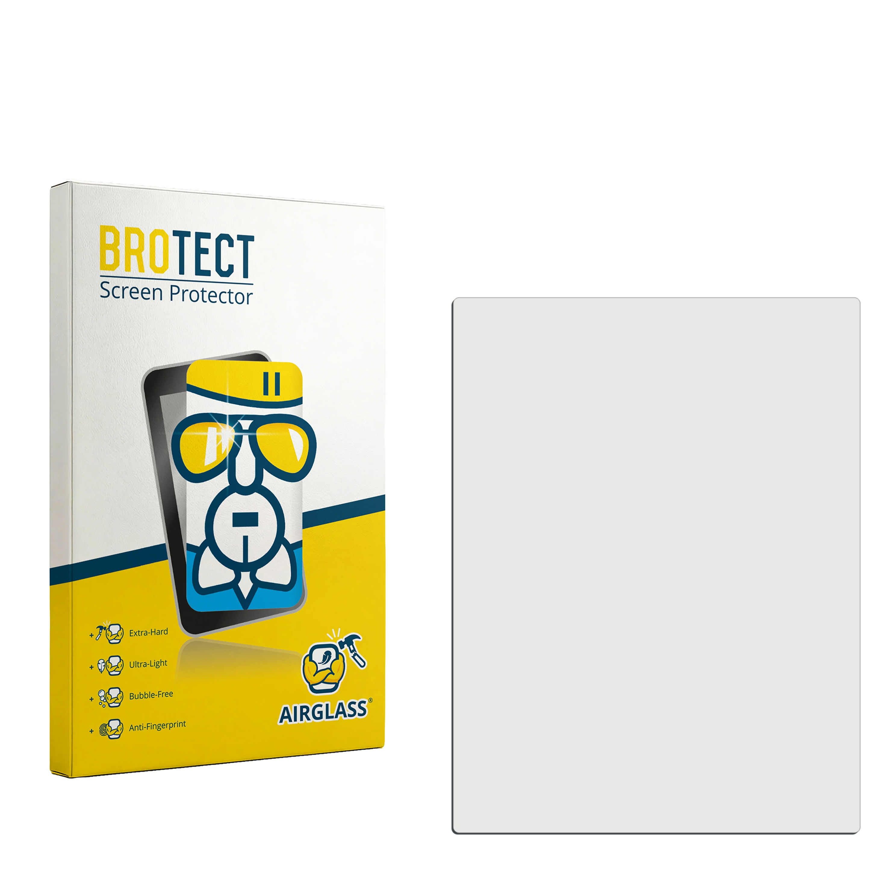 BROTECT Displayschutzfolien-Verpackung und eine klare Displayschutzfolie.