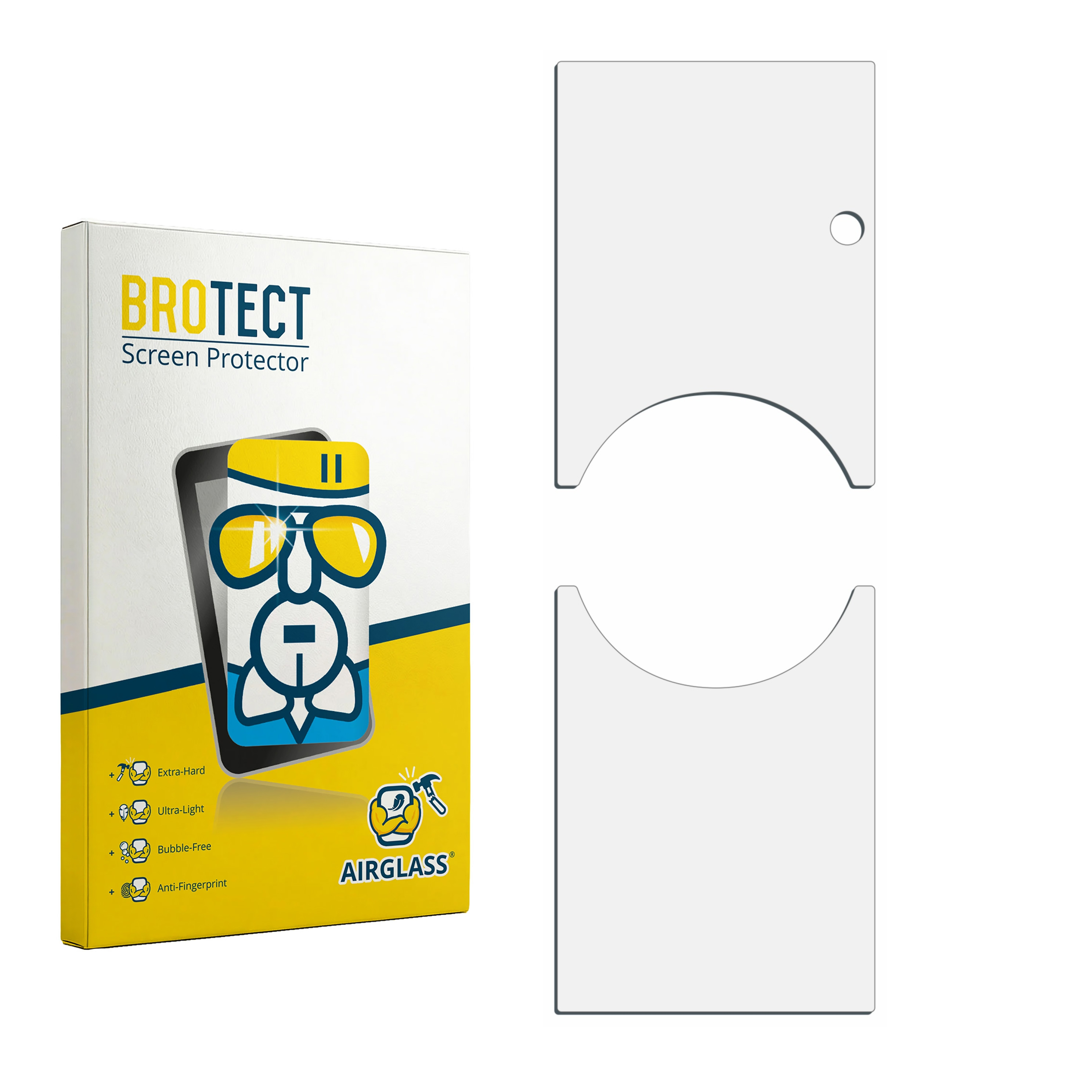 BROTECT Displayschutz-Verpackung mit zwei transparenten Schutzfolien.