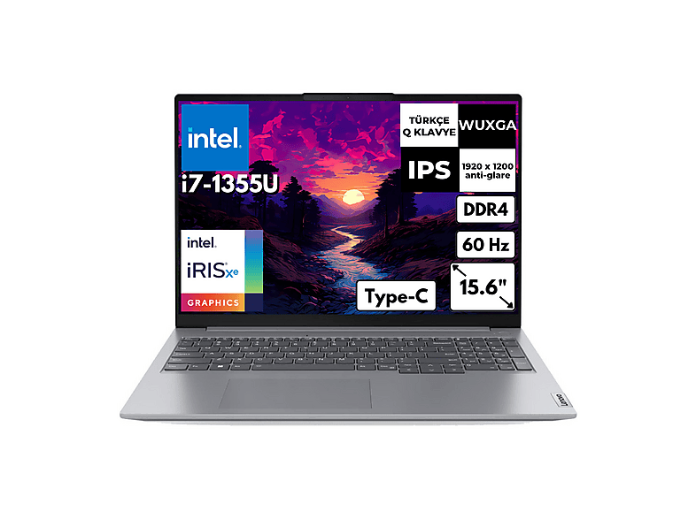 LENOVO ThinkBook 16 G6 IRL Iris Xe Graphics WUXGA 21KH00V1TRAT45 Intel Core i7-13700H 16 GB RAM 4 TB SSD 16 inç Windows 11 Home Laptop Gri