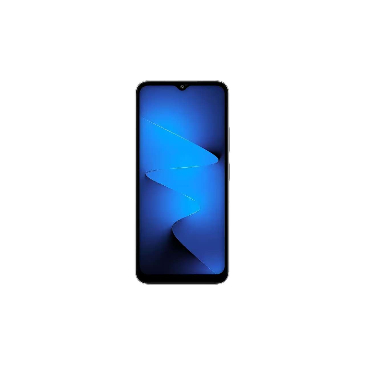 Ekranında mavi dalga deseni olan bir akıllı telefon.
