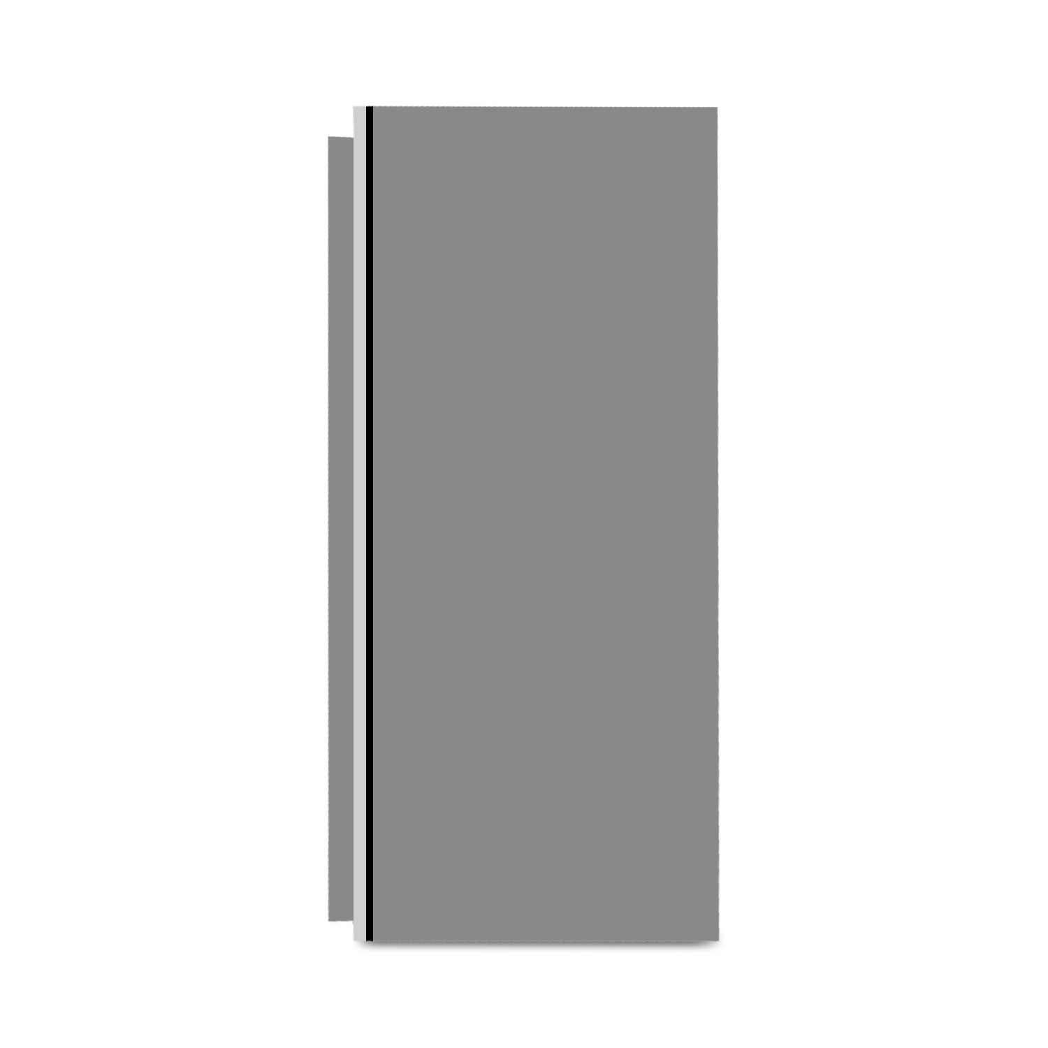 Two rectangular grey shapes side by side on a white background.