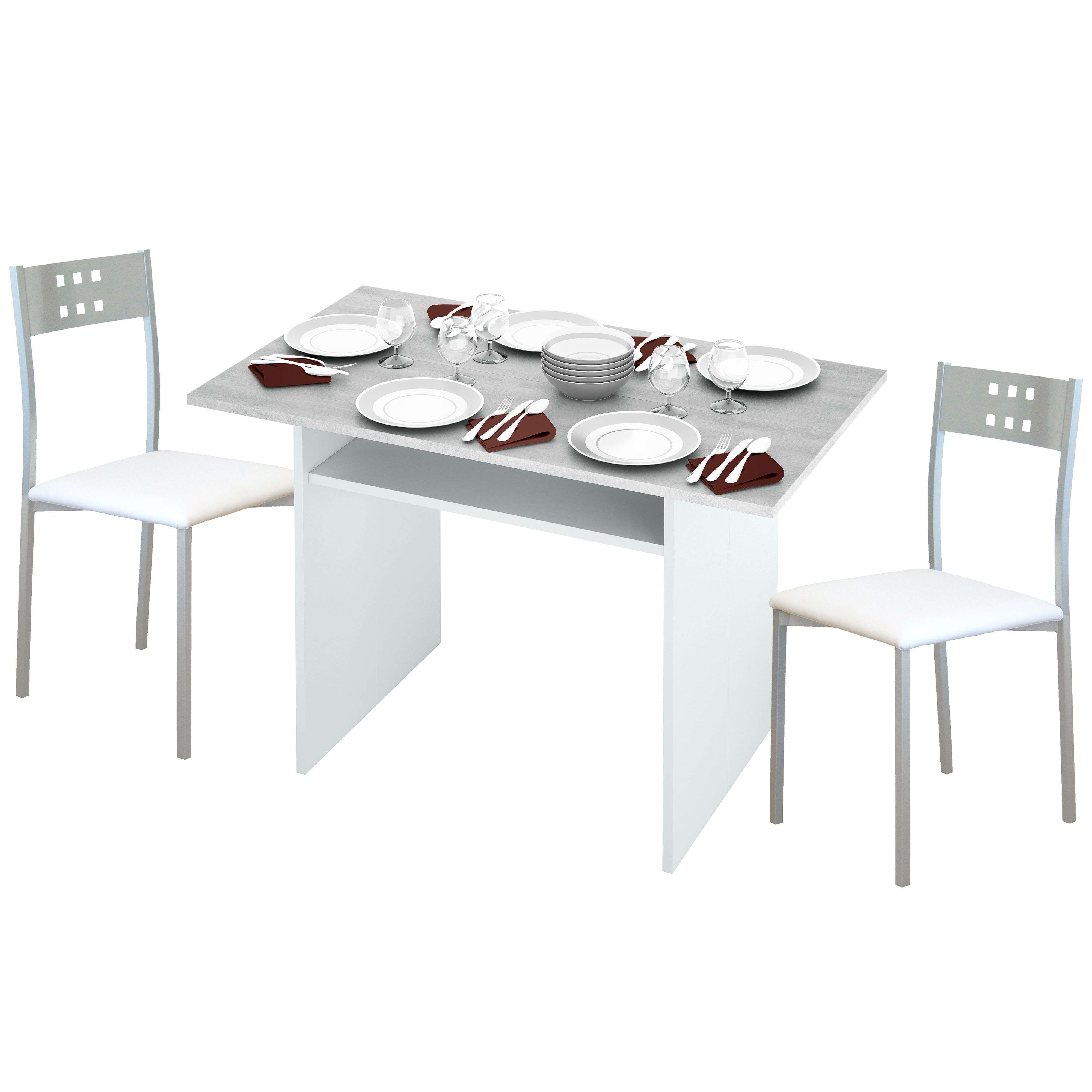 Conjunto de comedor - MIROYTENGO Conjunto cocina desplegable + 2 Sillas, Melamina, 157 cm x 51 cm
