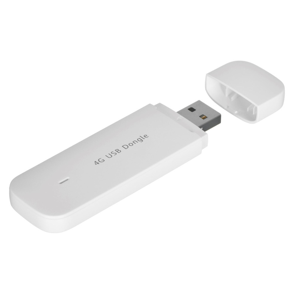 Biały klucz USB 4G ze zdjętym wieczkiem.