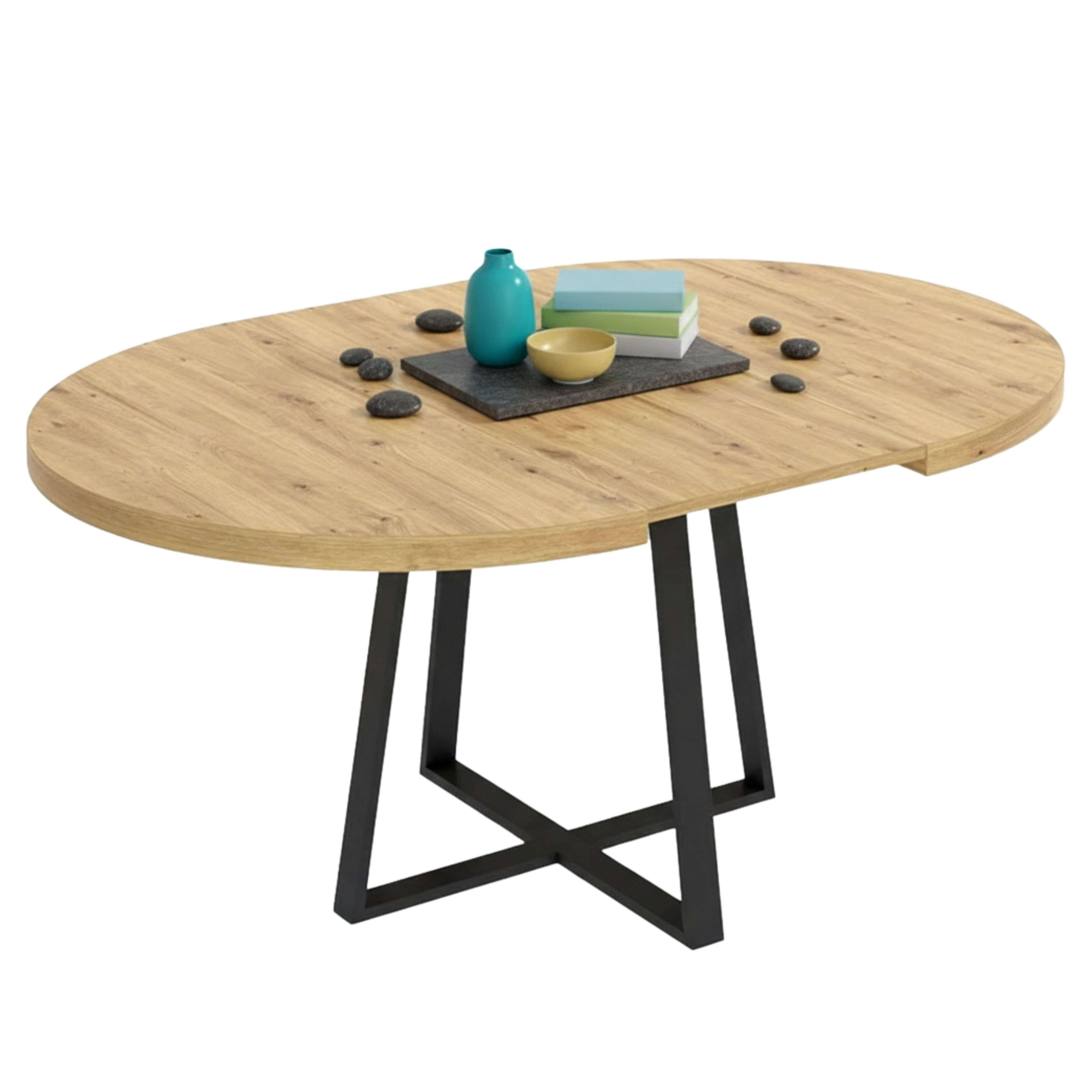Mesa de comedor - MIROYTENGO Aduna 77x110-158 cm, Melamina, 110 cm x 110 cm