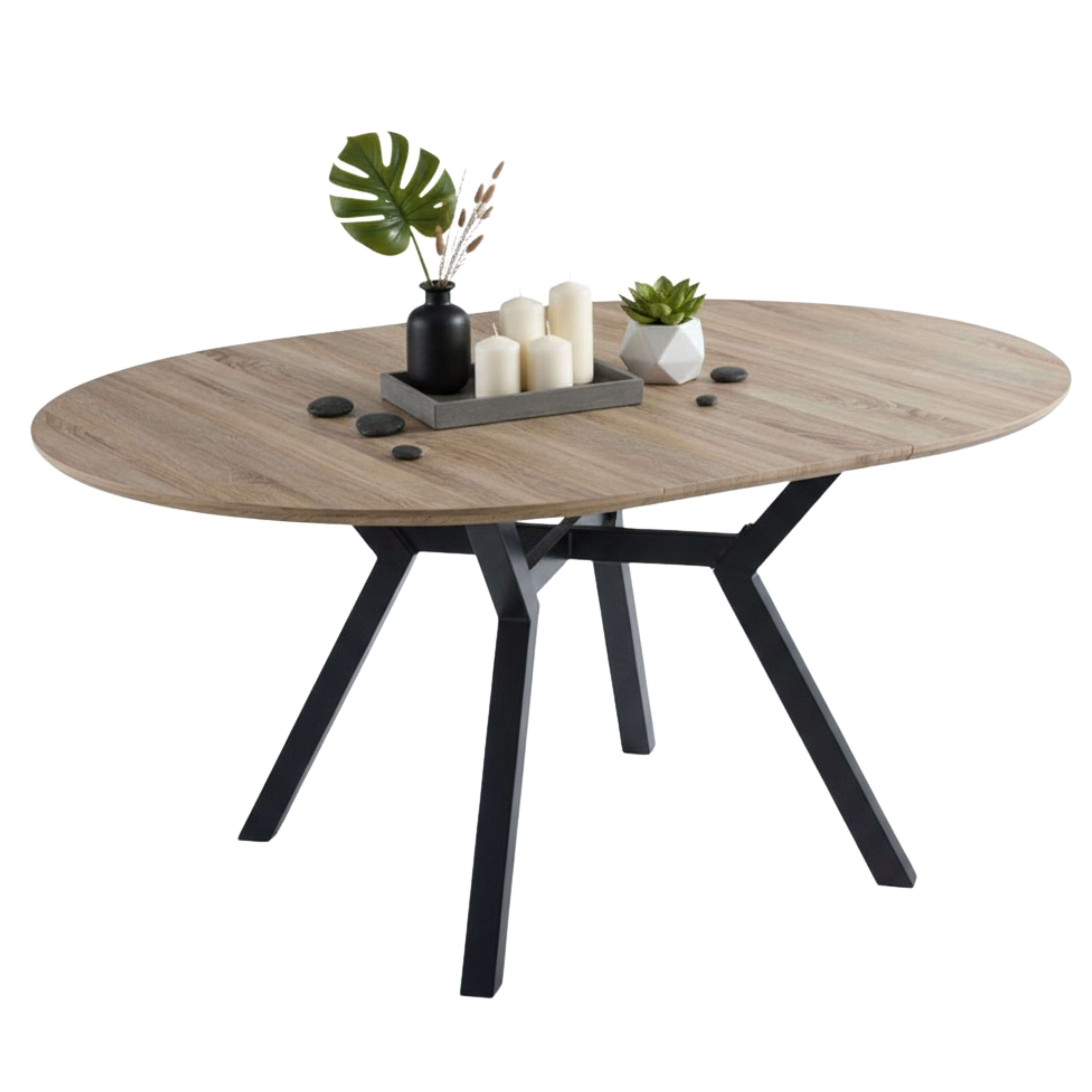 Mesa de comedor - MIROYTENGO alfa extensible 120/160cm, Melamina, 120 cm x 120 cm