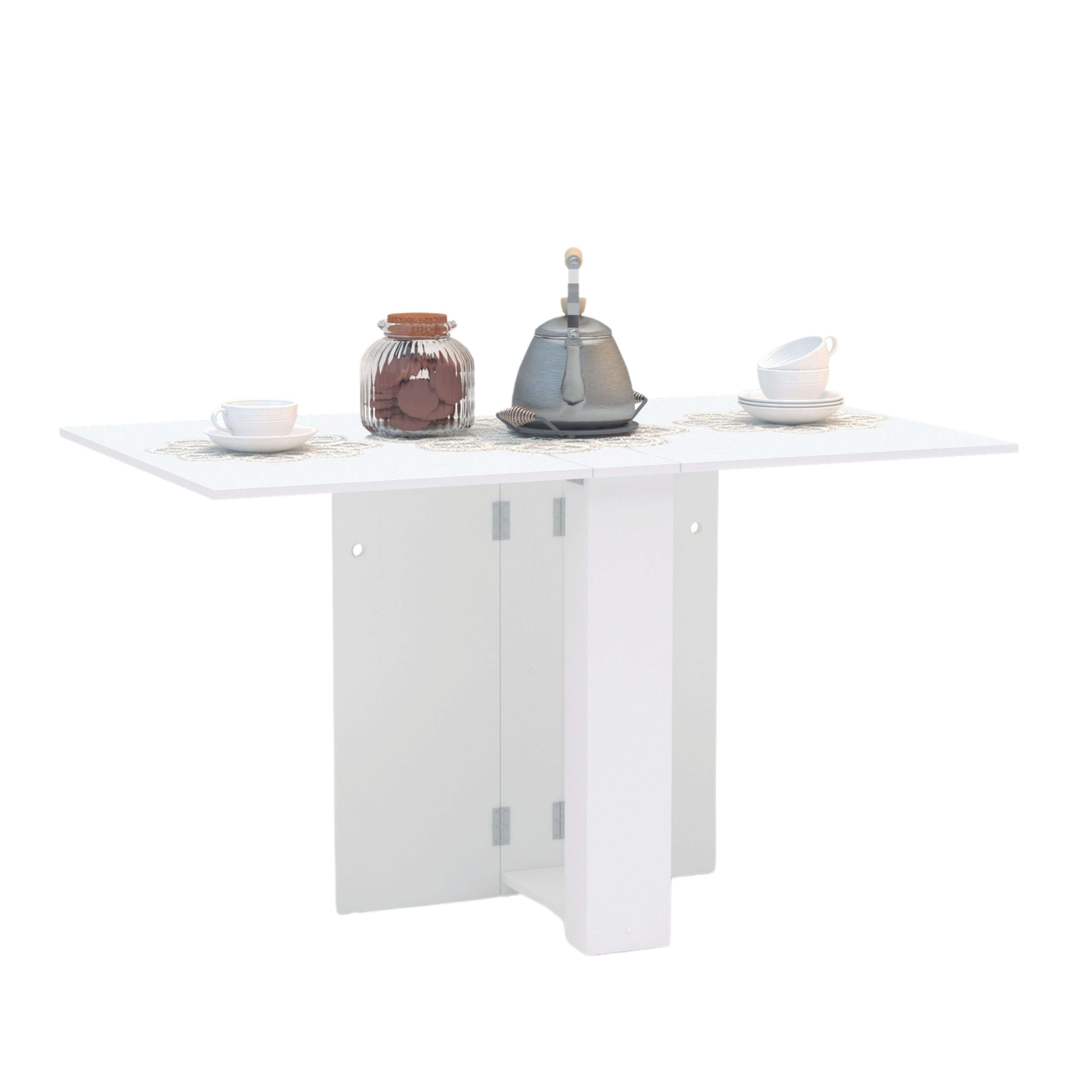 Mesa de comedor - MIROYTENGO cocina swing abatible 132x80 cm, Melamina, 132 cm x 80 cm