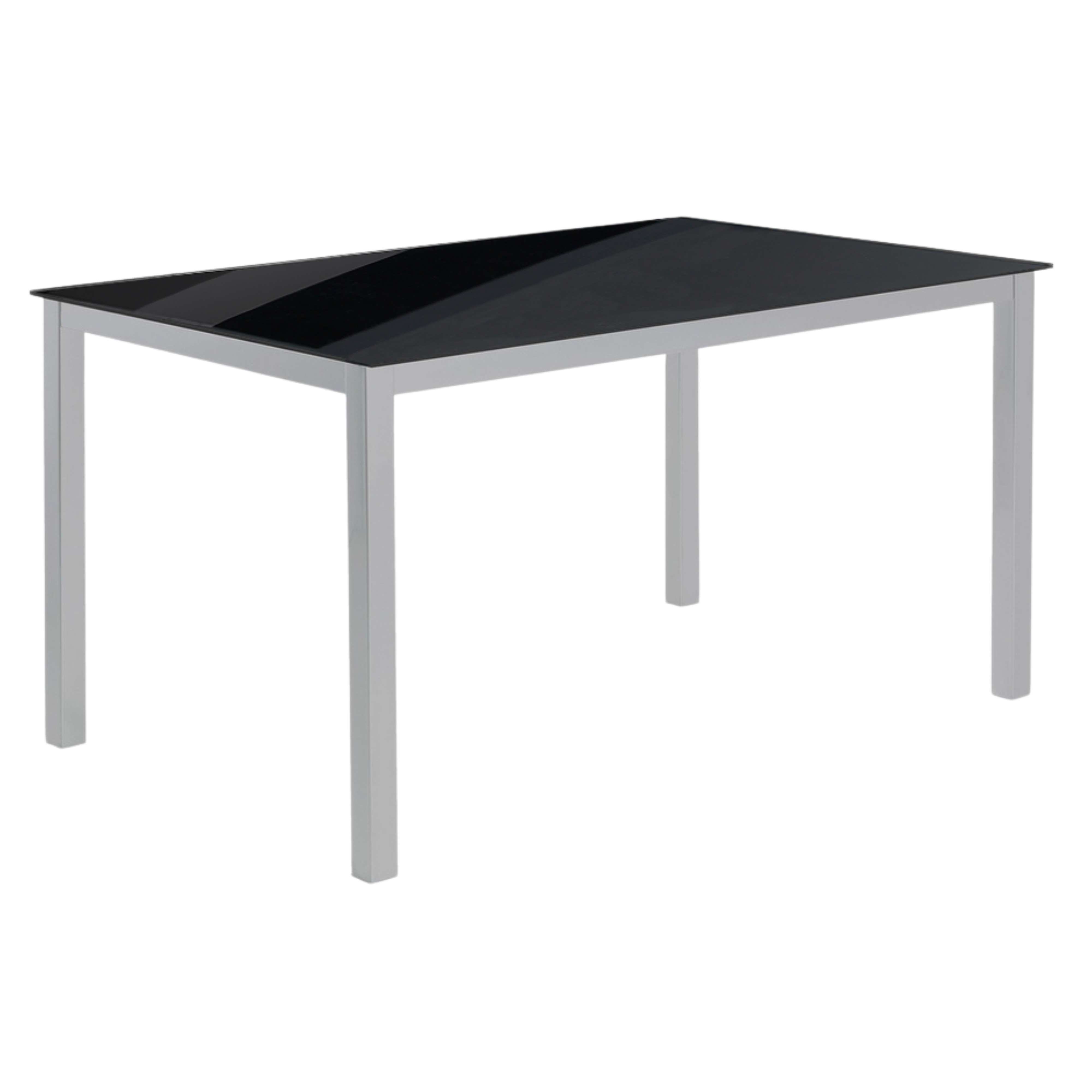 Mesa de comedor - MIROYTENGO fija cadell cristal metal 140x190 cm, Metal, 140 cm x 90 cm