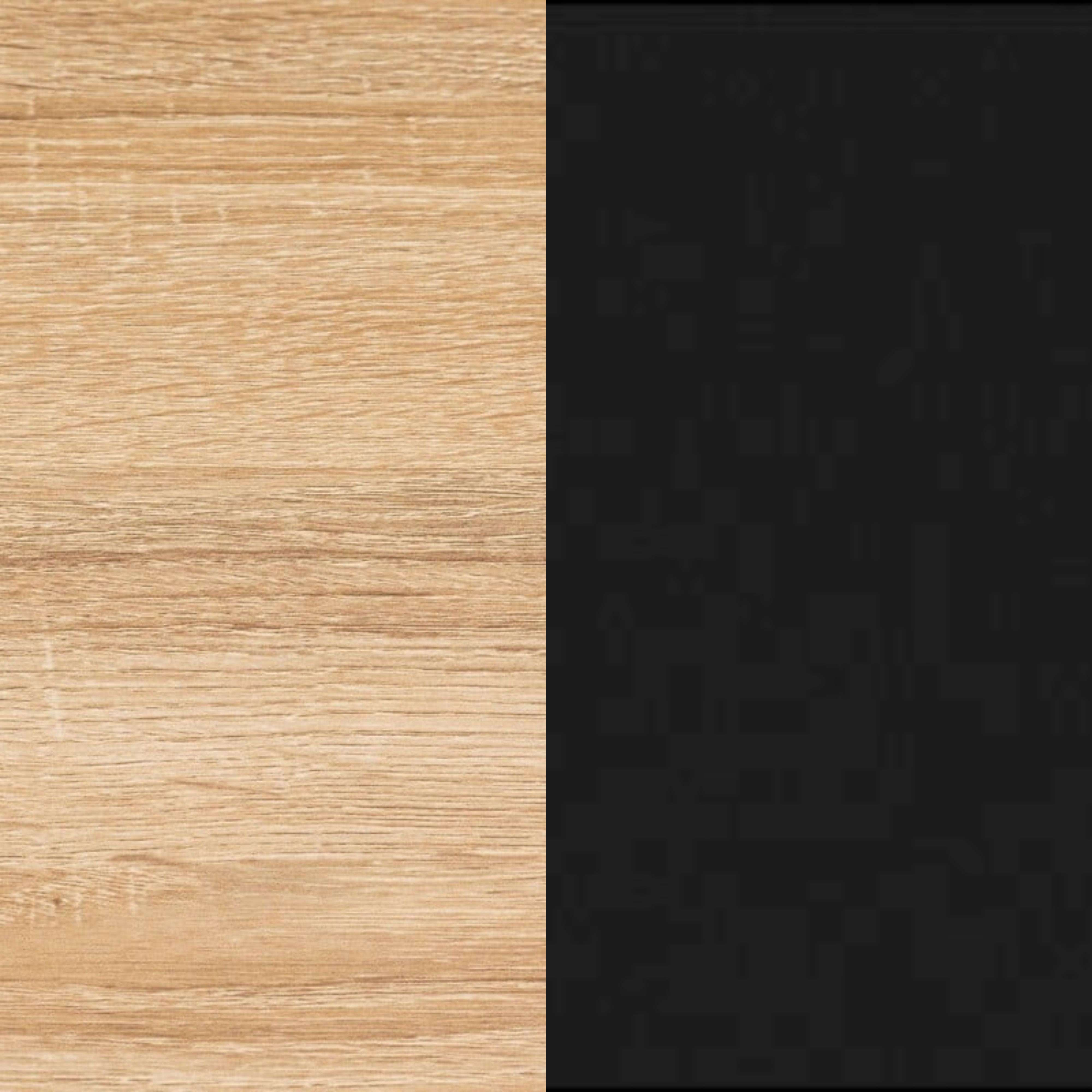 Textura de madera a la izquierda, superficie negra a la derecha.