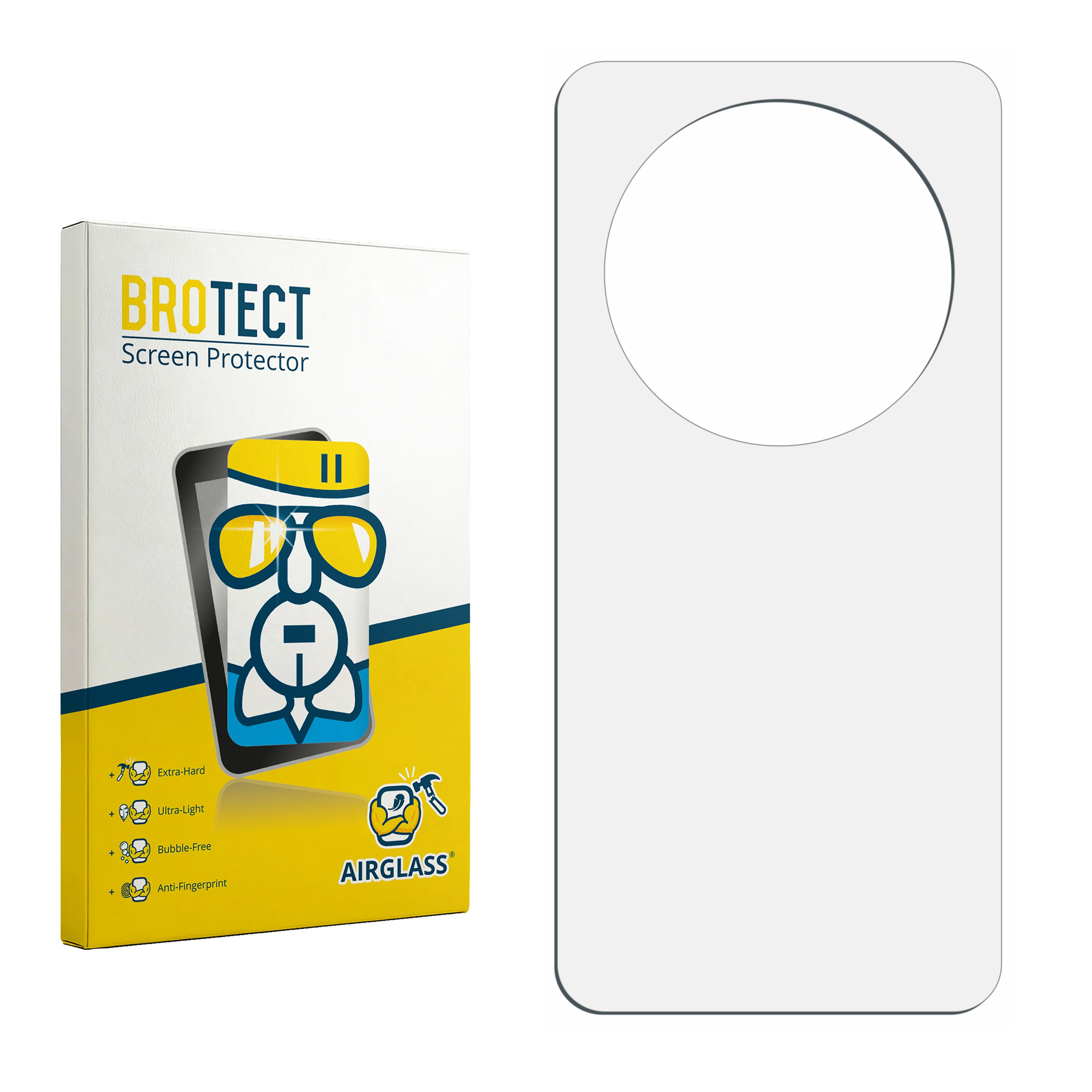 Verpackung eines BROTECT Displayschutzes mit einem leeren Türhänger daneben.