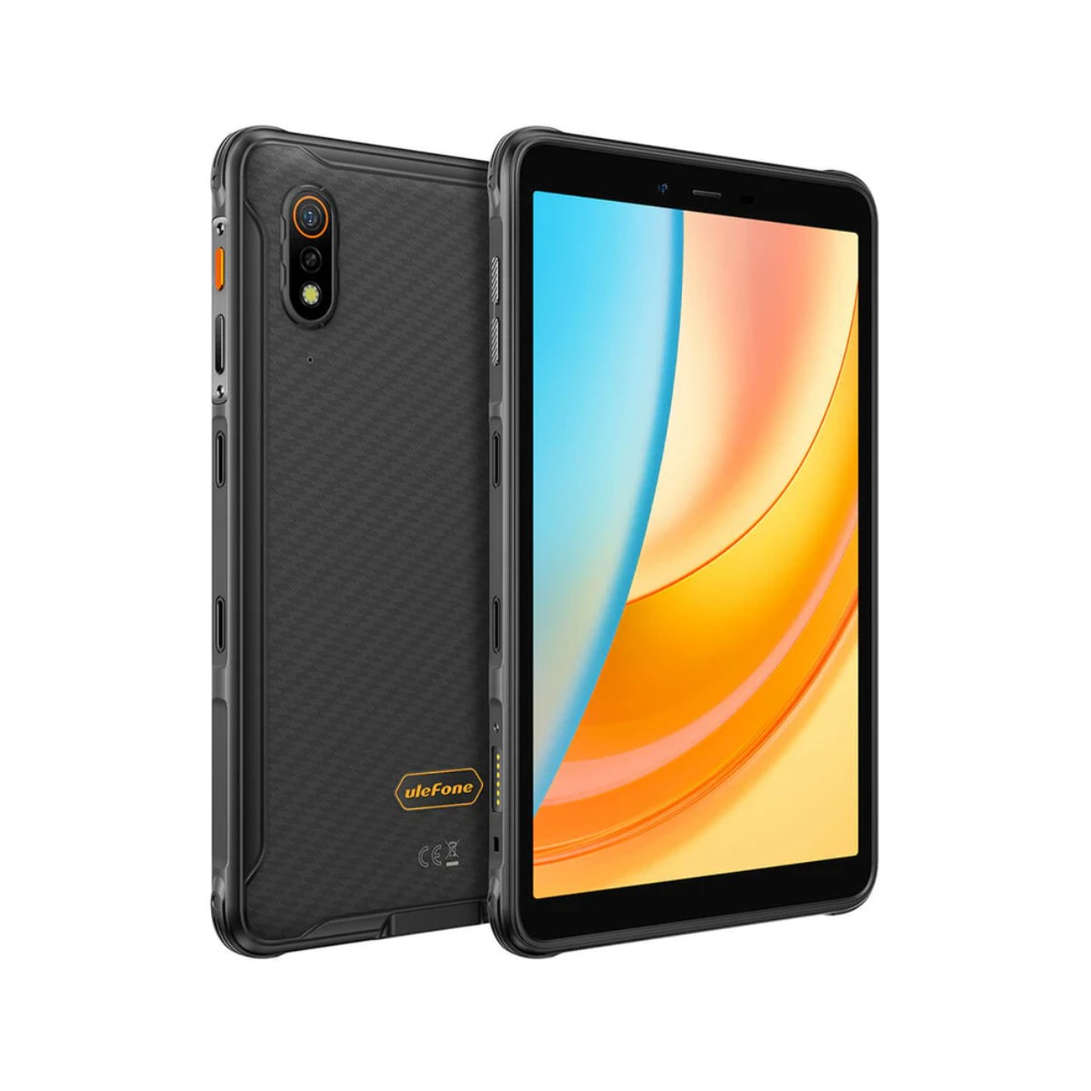 Uno smartphone nero con doppia fotocamera posteriore e schermo colorato.