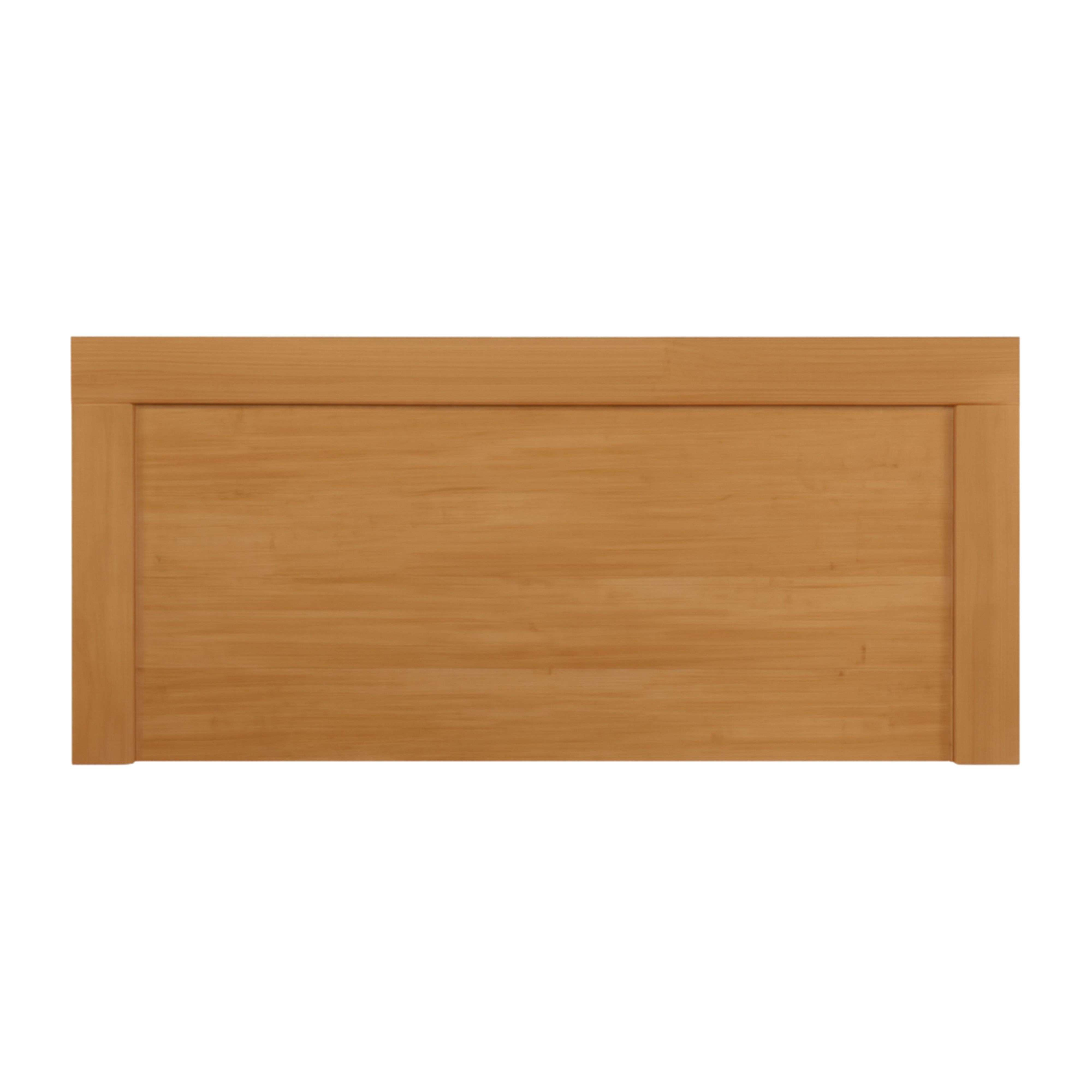 Panel de madera marrón claro con veta horizontal y marco sencillo.