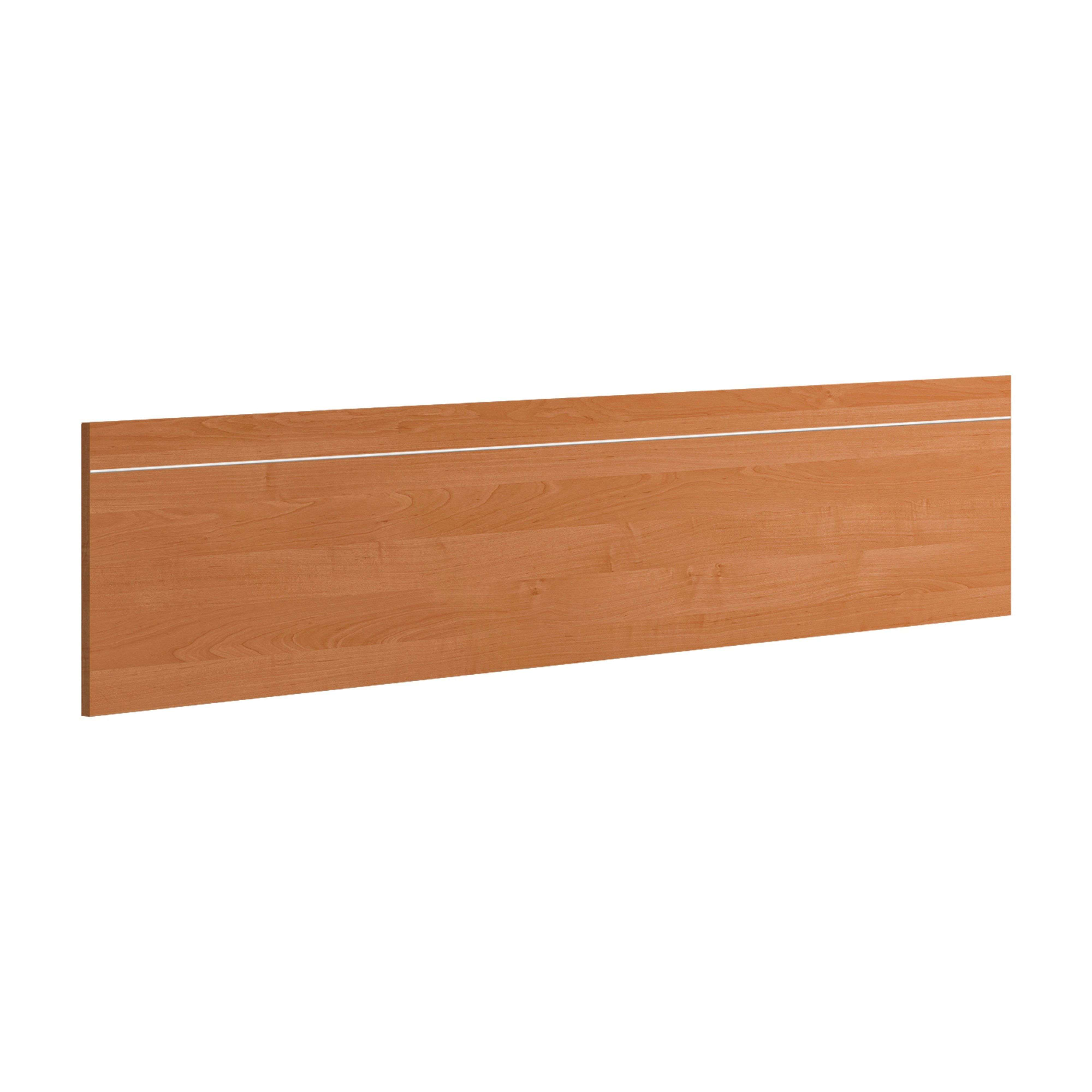 Tablero de madera con dos líneas blancas y veta.