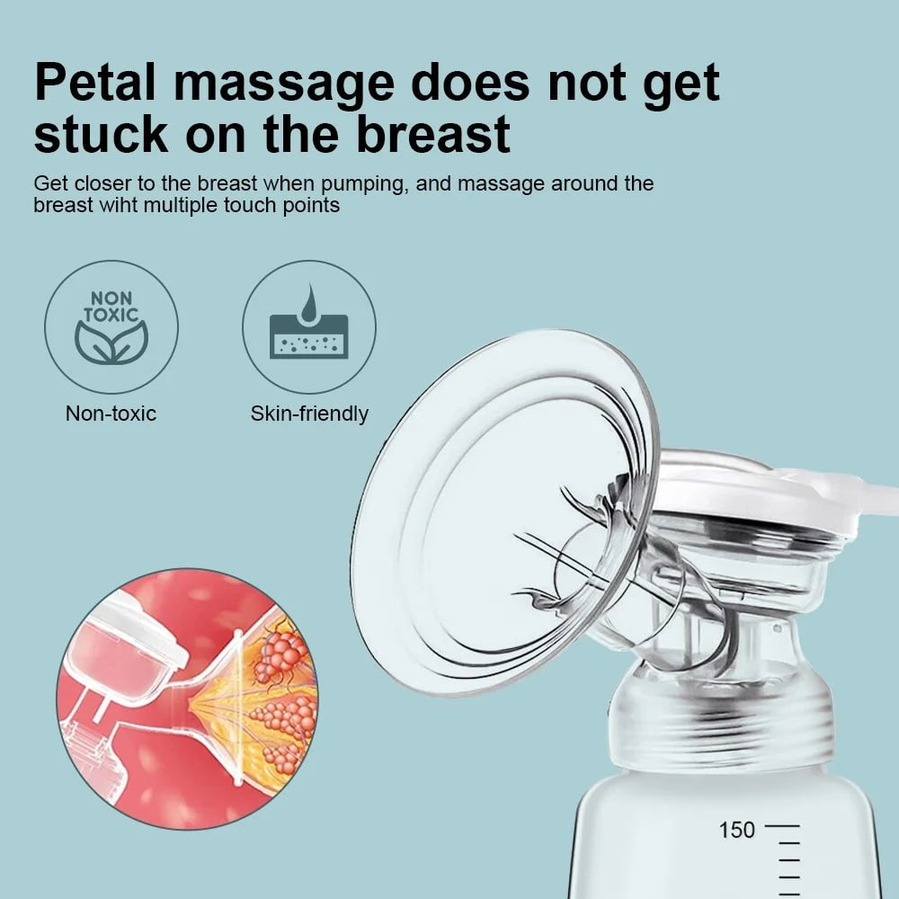 Milchpumpe mit Blättermassage-Funktion, die nicht an der Brust klebt.
