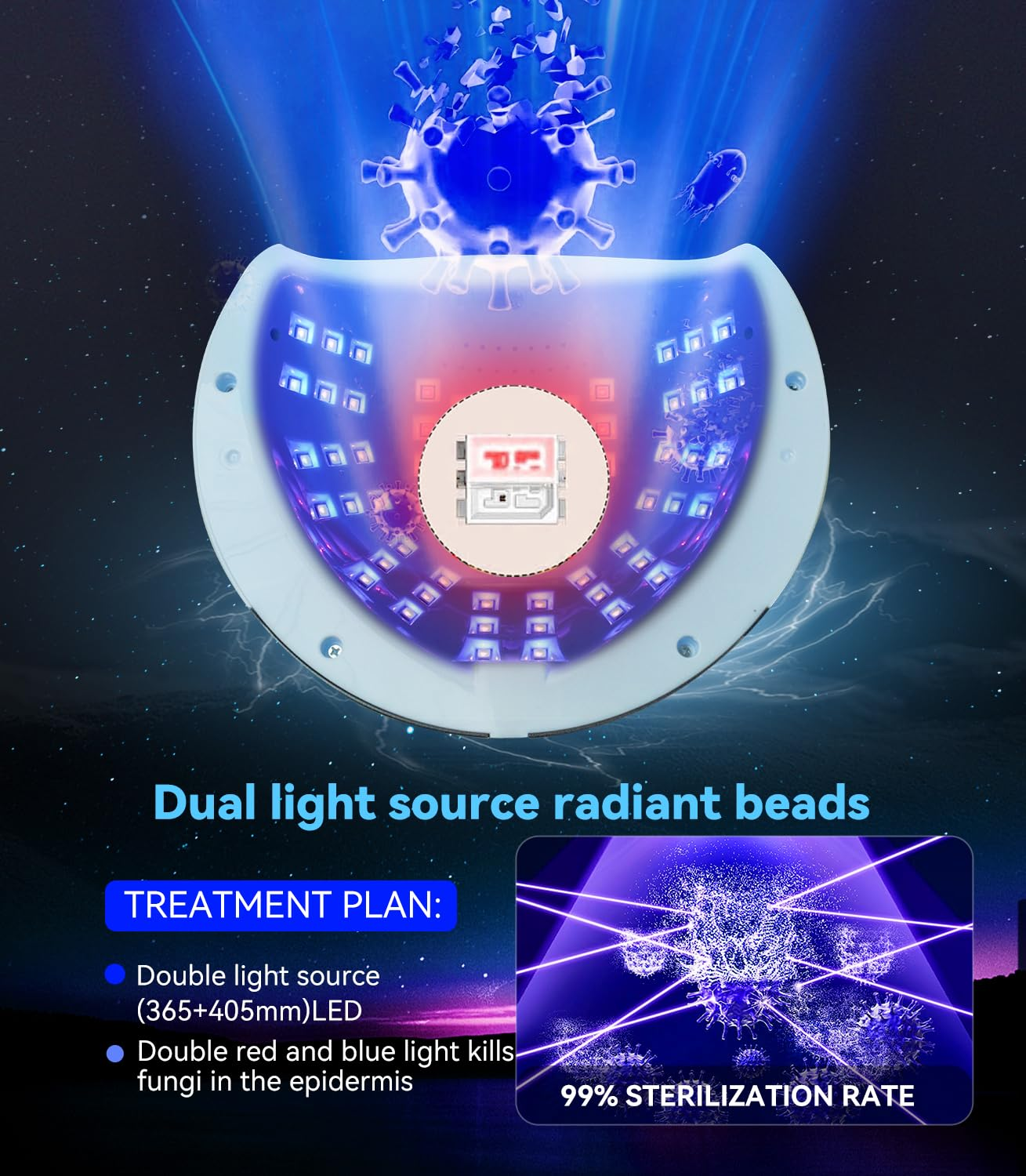 UV-Lichtgerät zielt auf Viren und Bakterien mit 99% Sterilisationsrate.