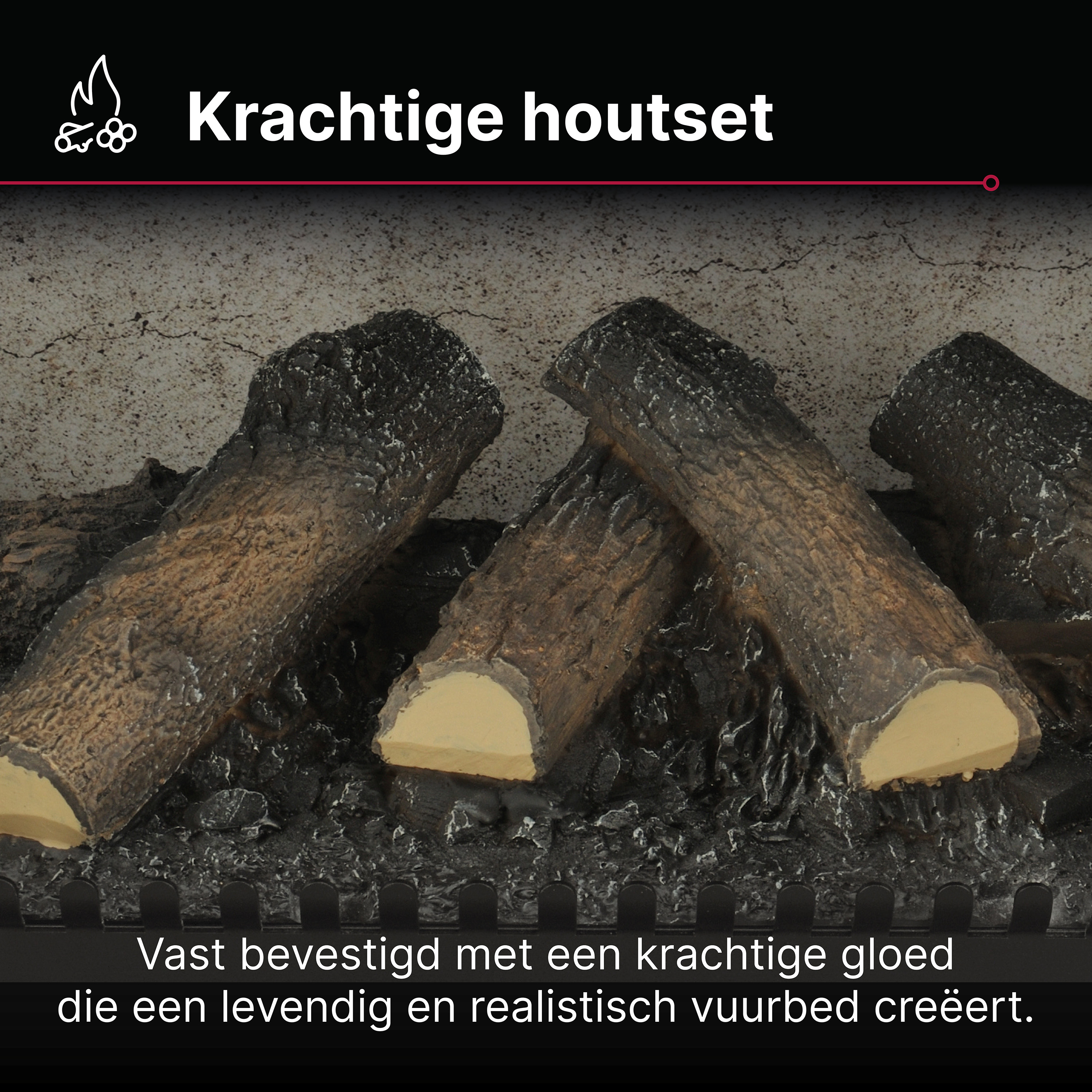 Drie kunstmatige houtblokken op een rooster voor een getextureerde achtergrond.