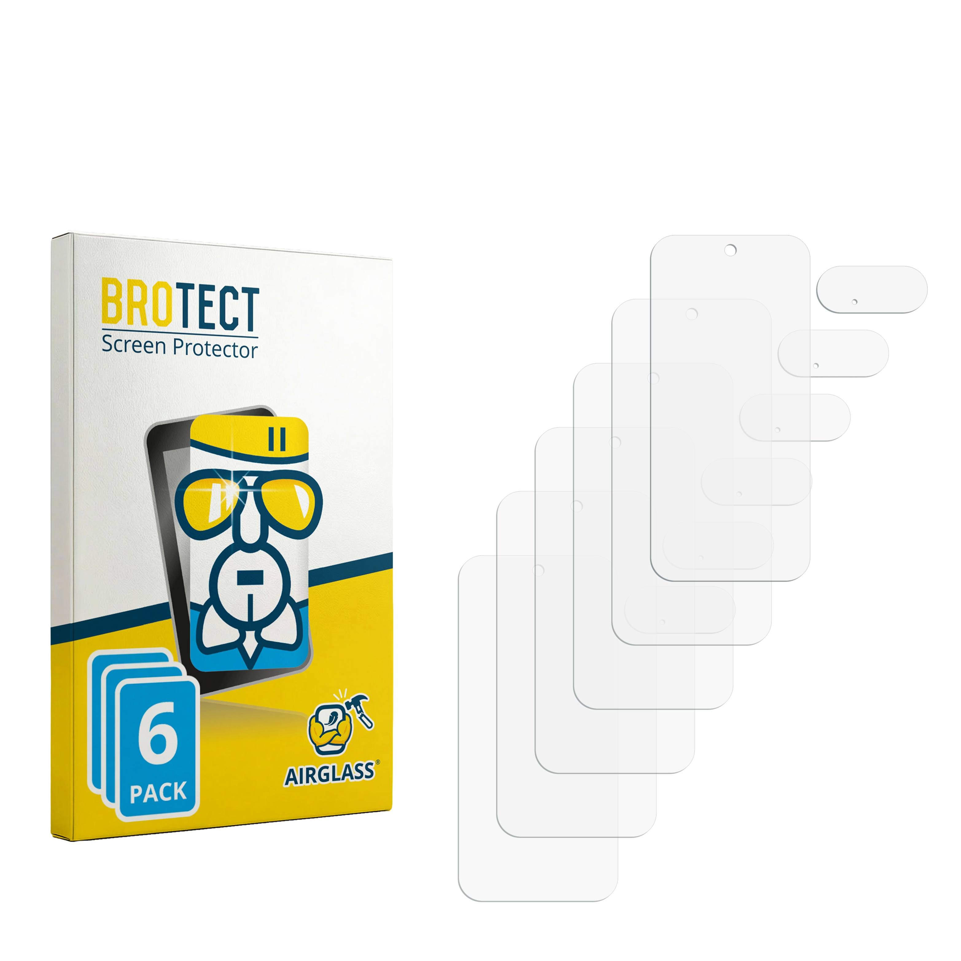 BROTECT 6er-Pack Displayschutzfolie, 6 Stück, transparent.