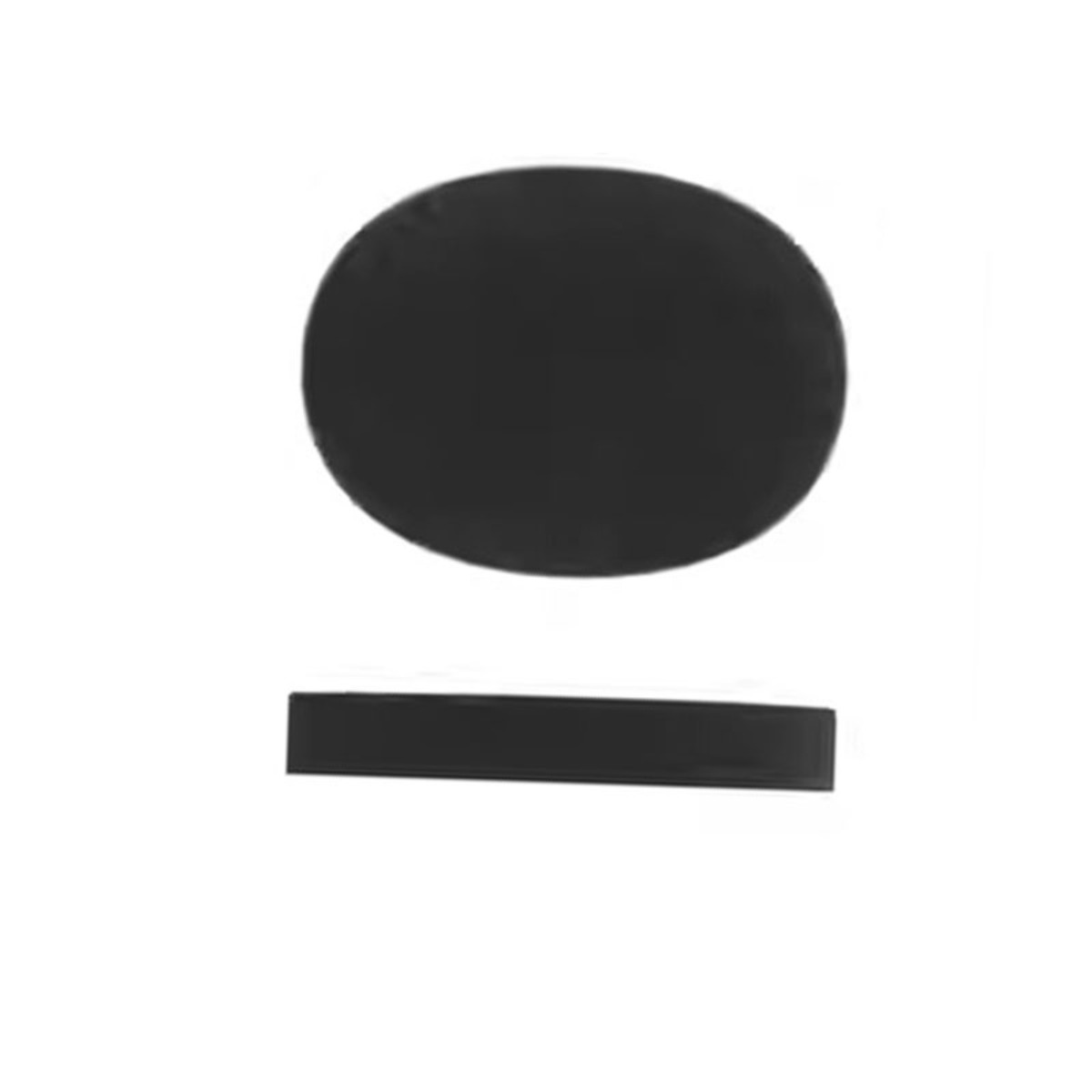 Un cerchio nero sopra un rettangolo nero su sfondo bianco.