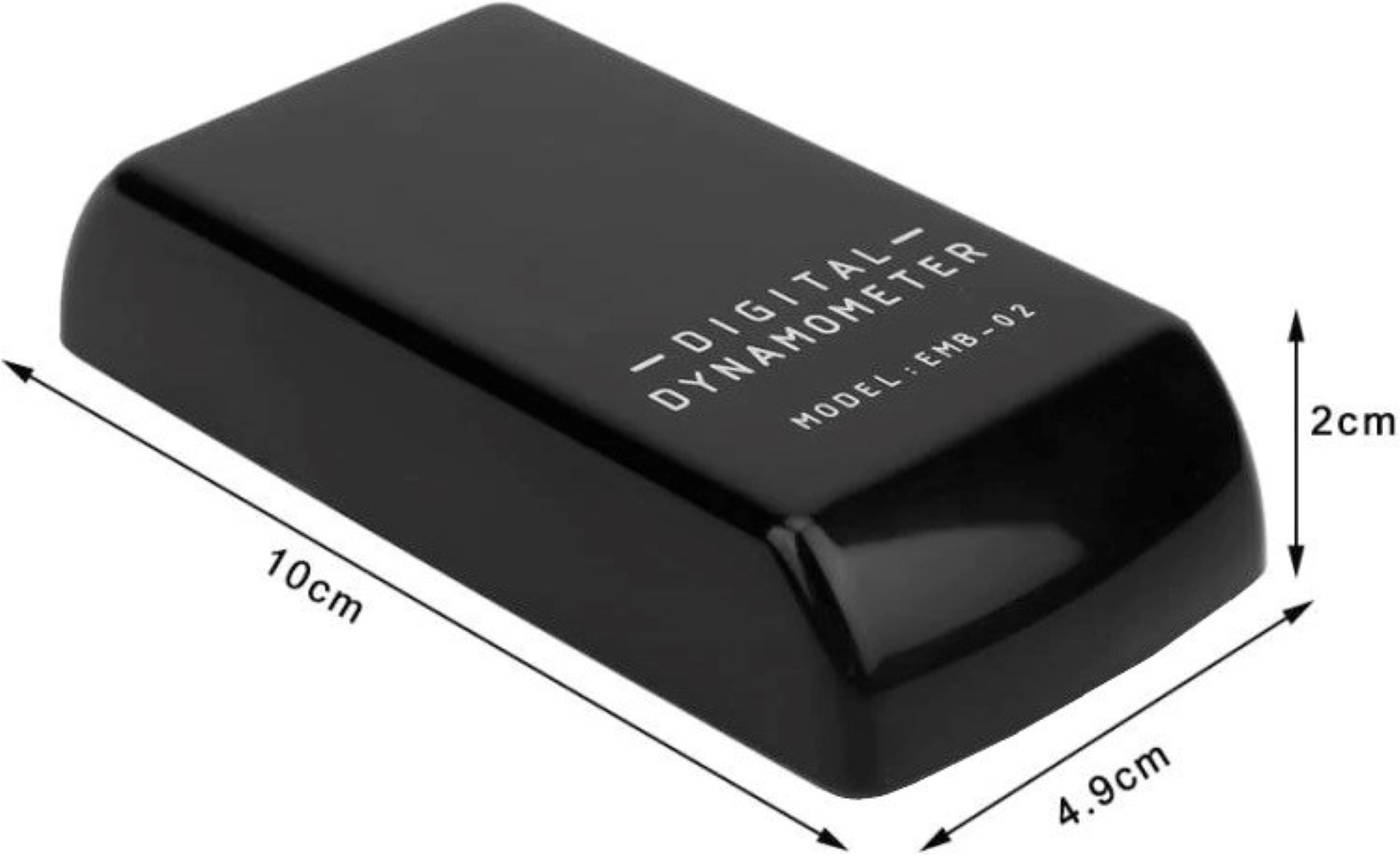 Dinamometro digitale nero, 10x4,9x2cm, modello EMB-02.