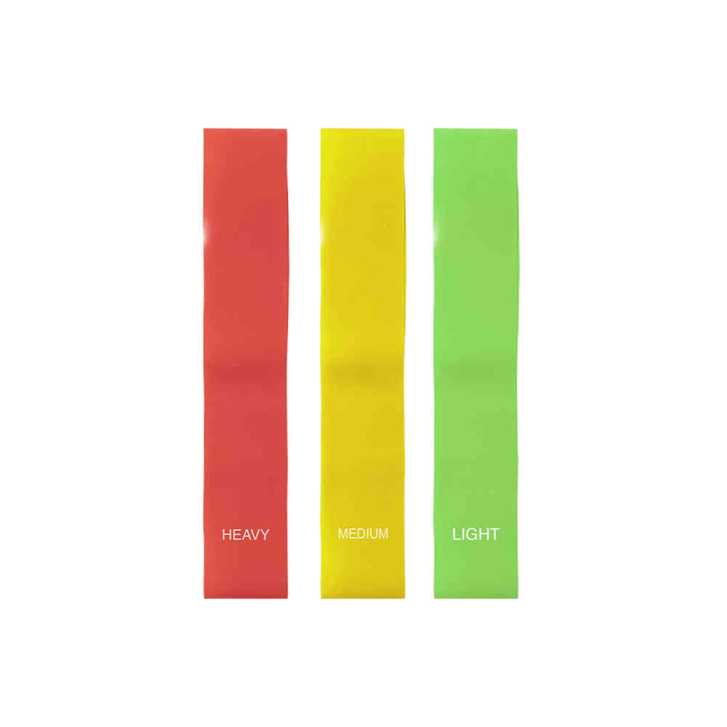 Tres bandas de resistencia: roja (pesada), amarilla (mediana) y verde (ligera).