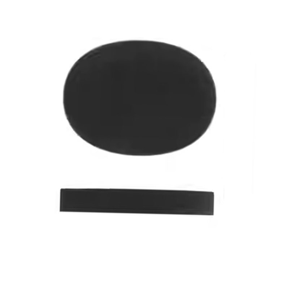 Un cerchio nero sopra un rettangolo nero su sfondo bianco.