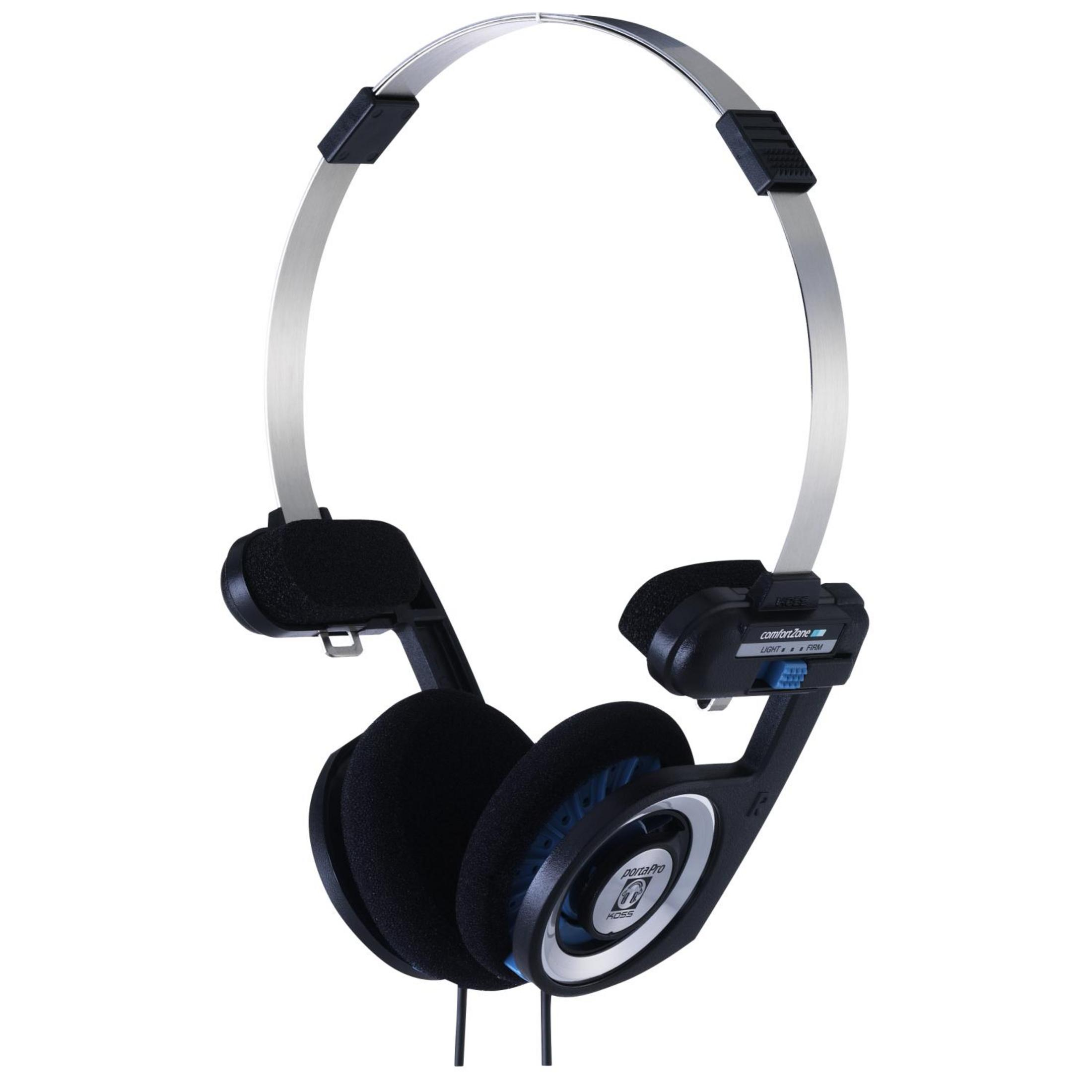 Auriculares con diadema negra, banda metálica plateada y copas negras.