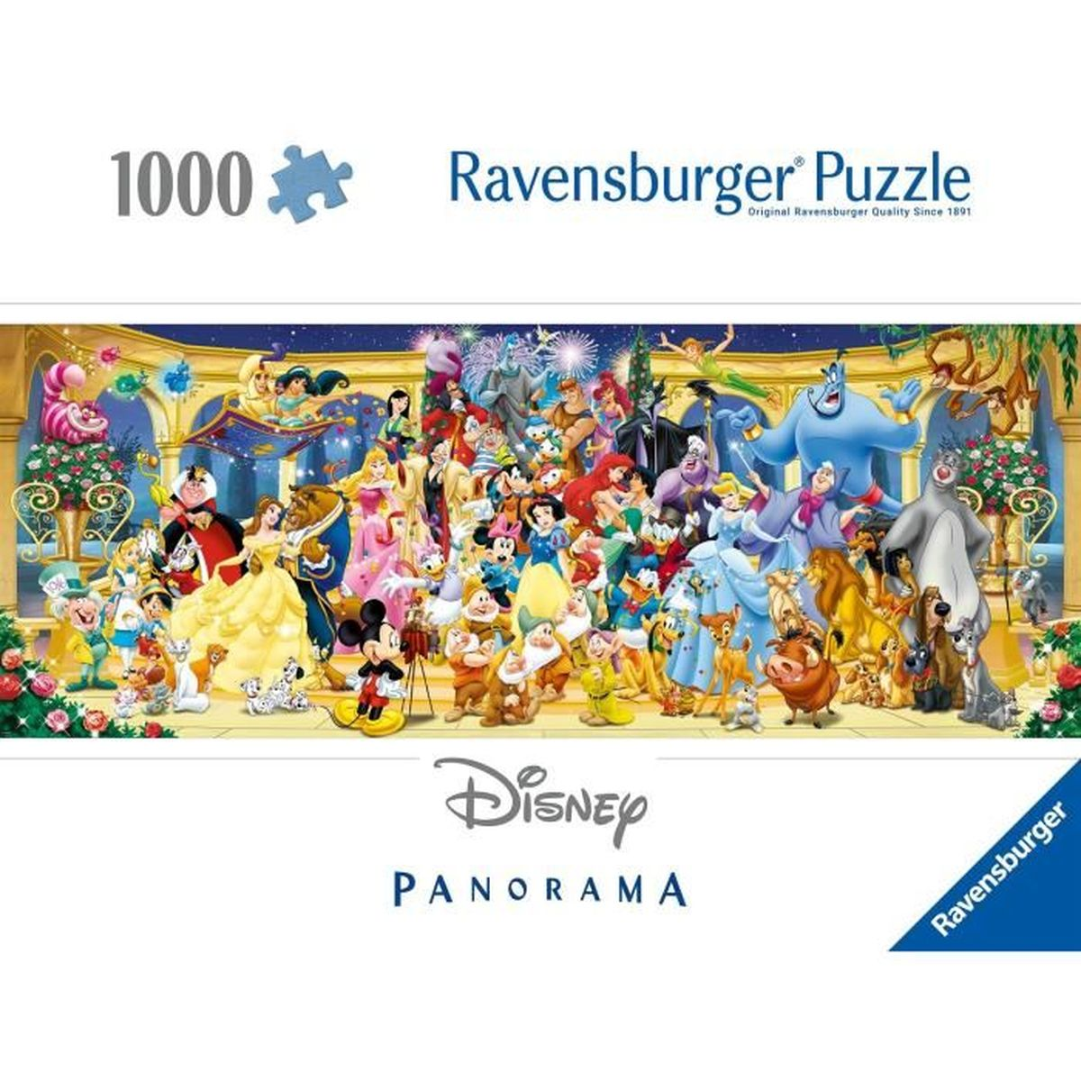 Puzzle Ravensburger da 1000 pezzi con molti personaggi Disney.