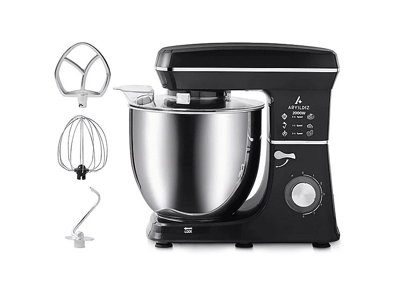 ARYILDIZ 153AR305805 HomeChef XXL 10 Lt 2000 W Stand Mikser Siyah